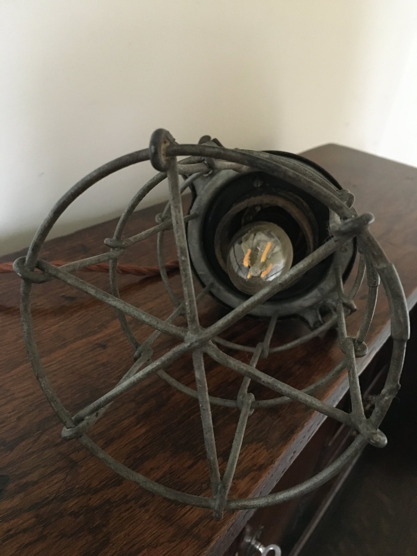 Vintage converted inspection lamp
