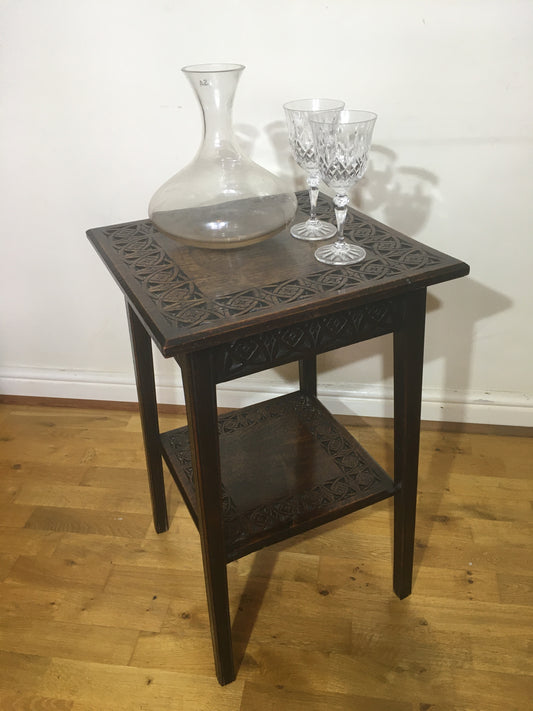 Art nouveau oak occasional table
