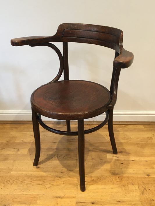 1920s bentwood carver chair by Fischel.