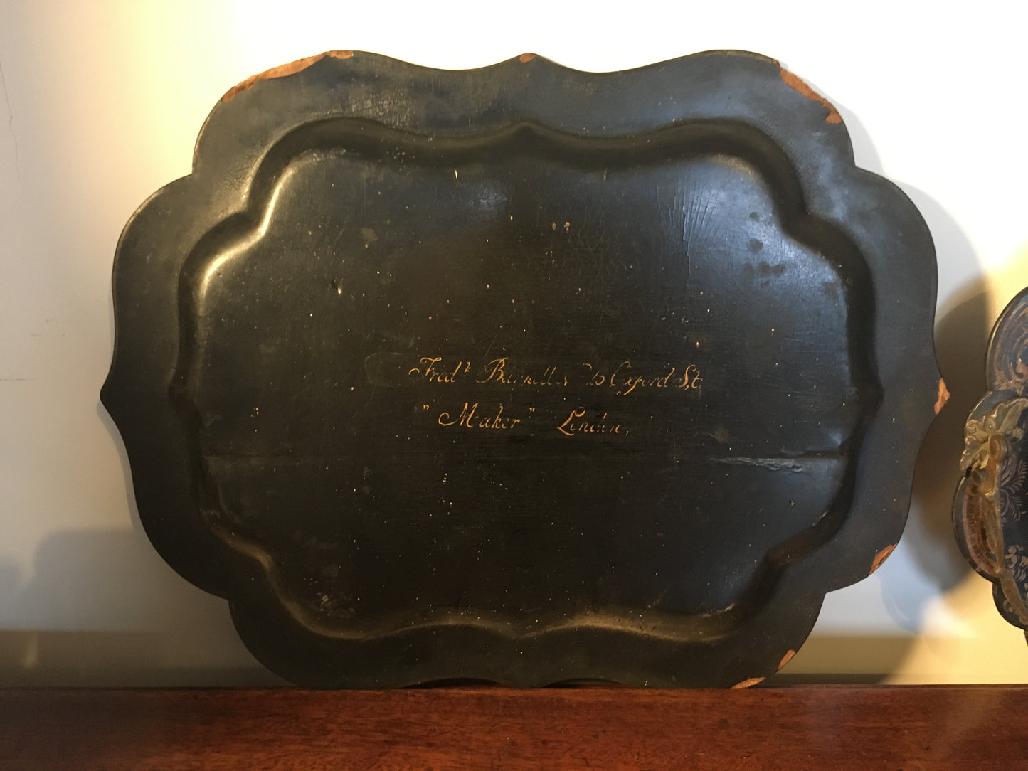 3 Victorian papier mache trays.