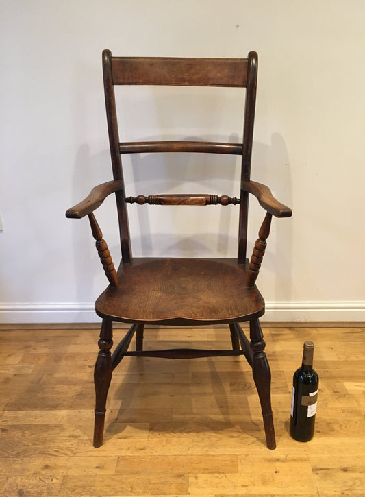 Rare 19th century Oxford bar back high back chair/armchair.