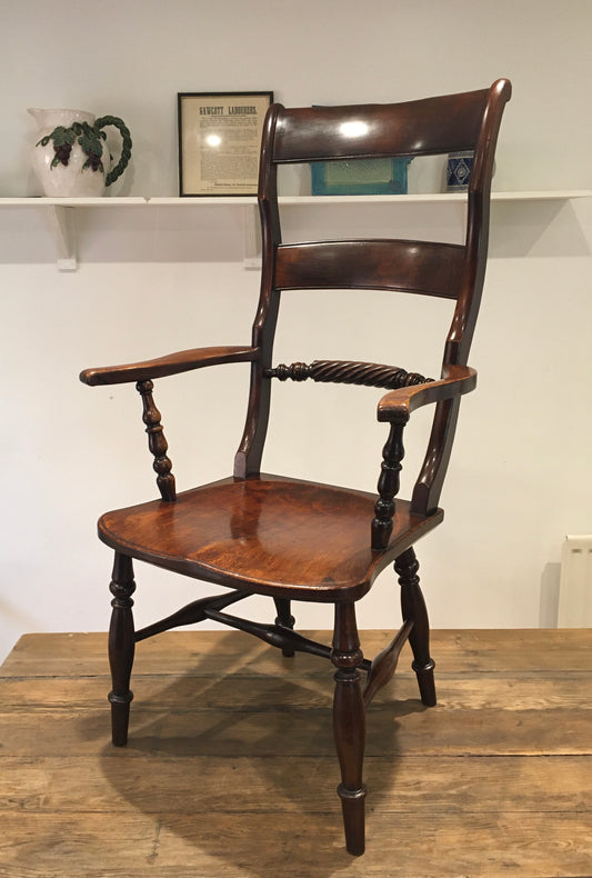 Interesting 19th century high back armchair.