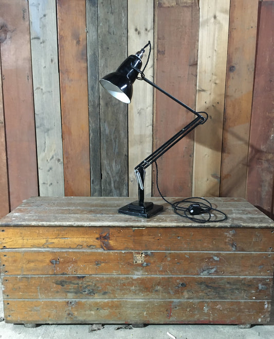 1950s black Herbert Terry & Sons anglepoise lamp Model 1227, PAT tested.