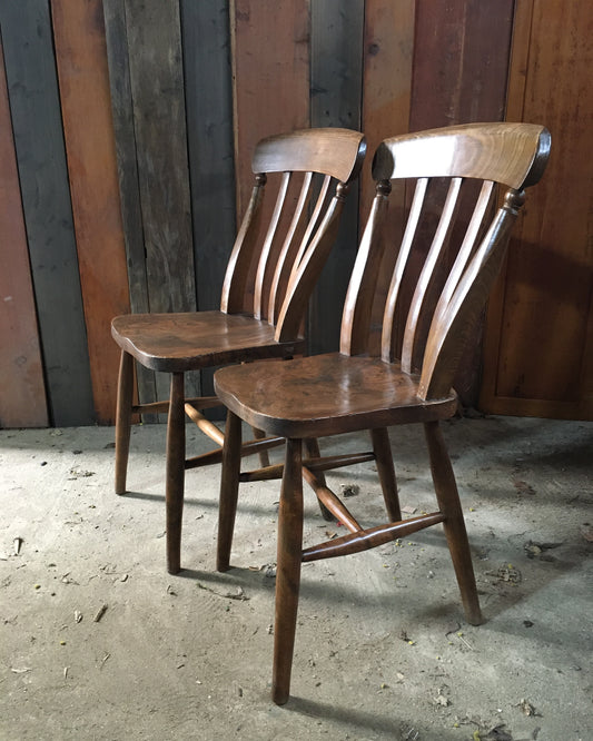 Pair of Windsor country kitchen chairs