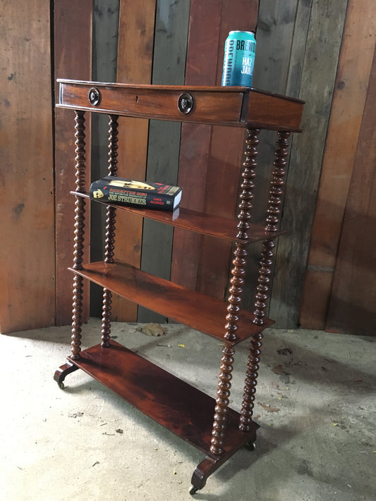 Late Regency mahogany bookcase or etagere or whatnot.