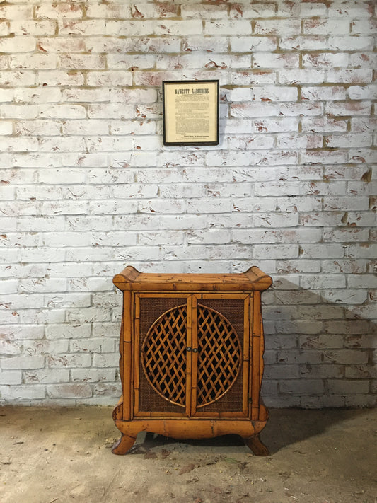 Large antique bamboo cabinet.