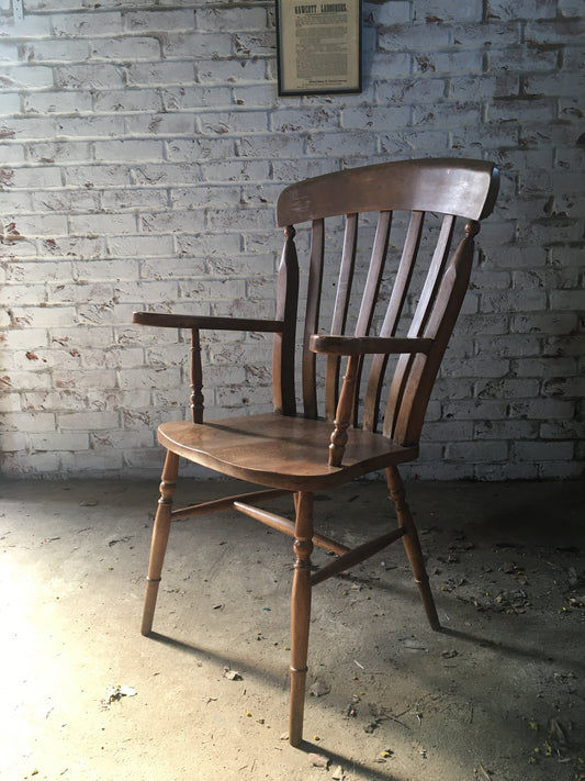 Vintage elm slat-back Windsor chair.