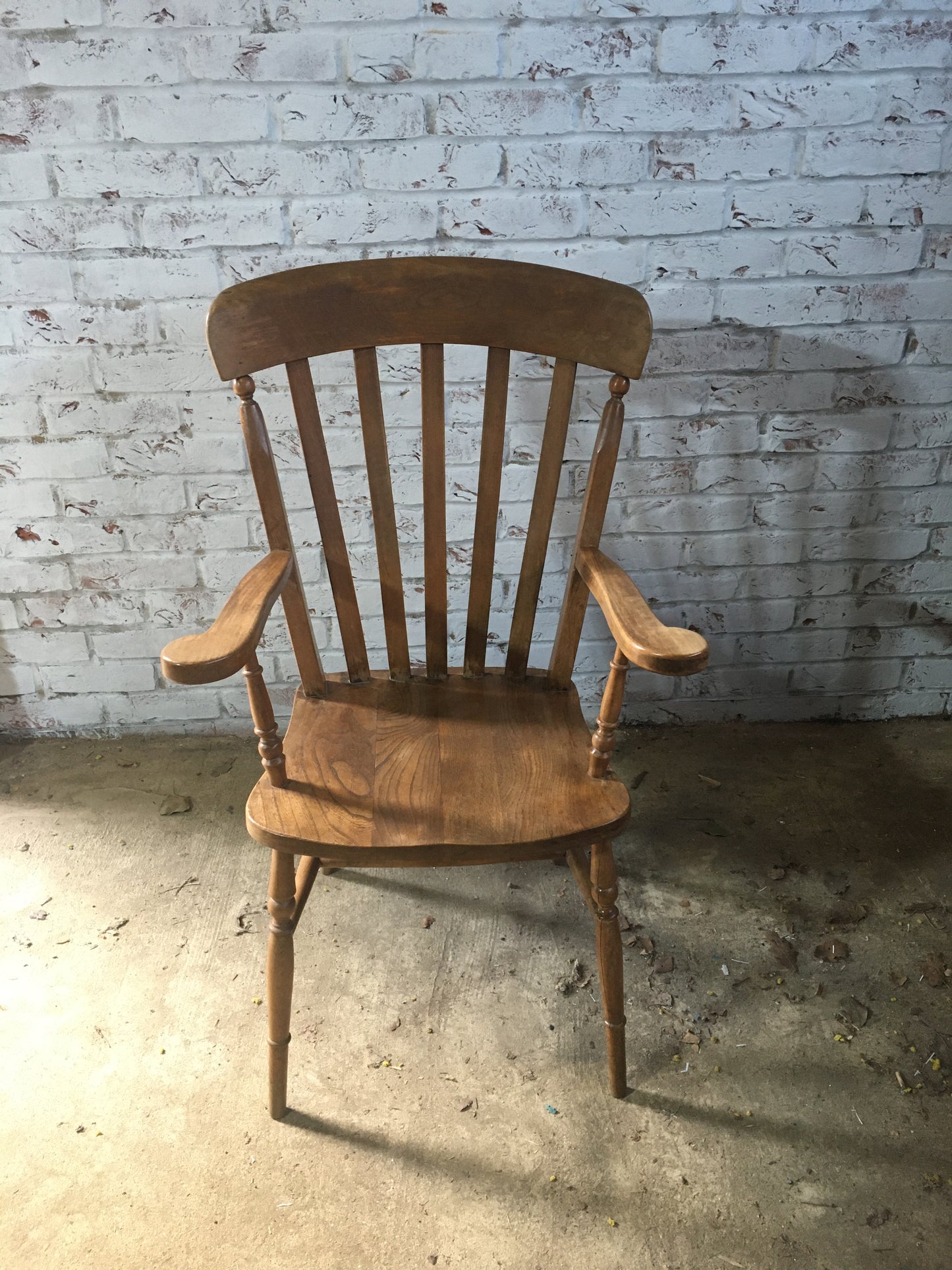 Vintage elm slat-back Windsor chair.