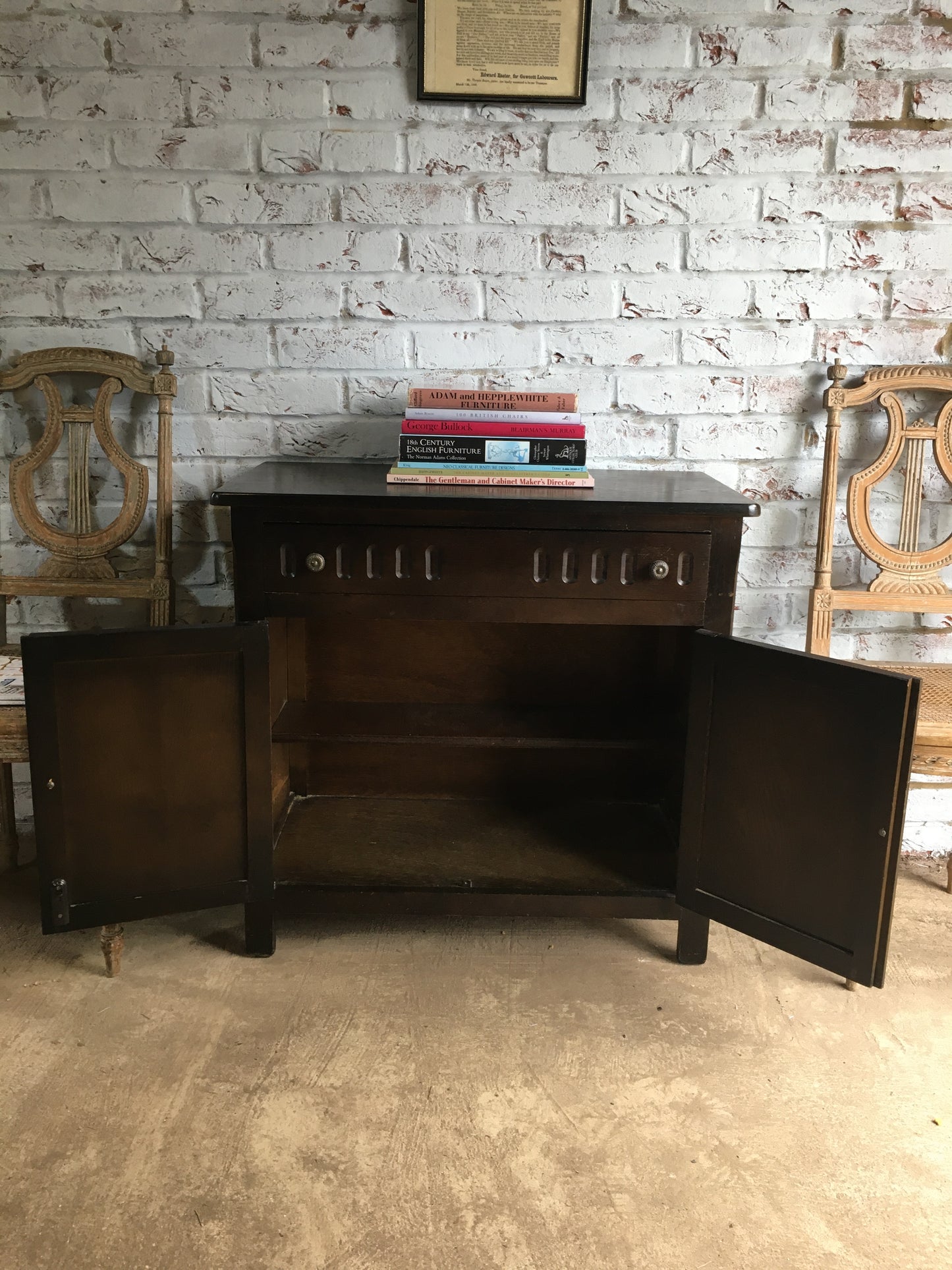 Vintage oak cabinet or cupboard.