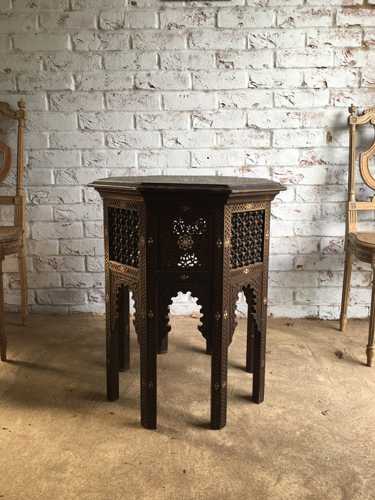 Superb untouched Moorish octagonal side table.