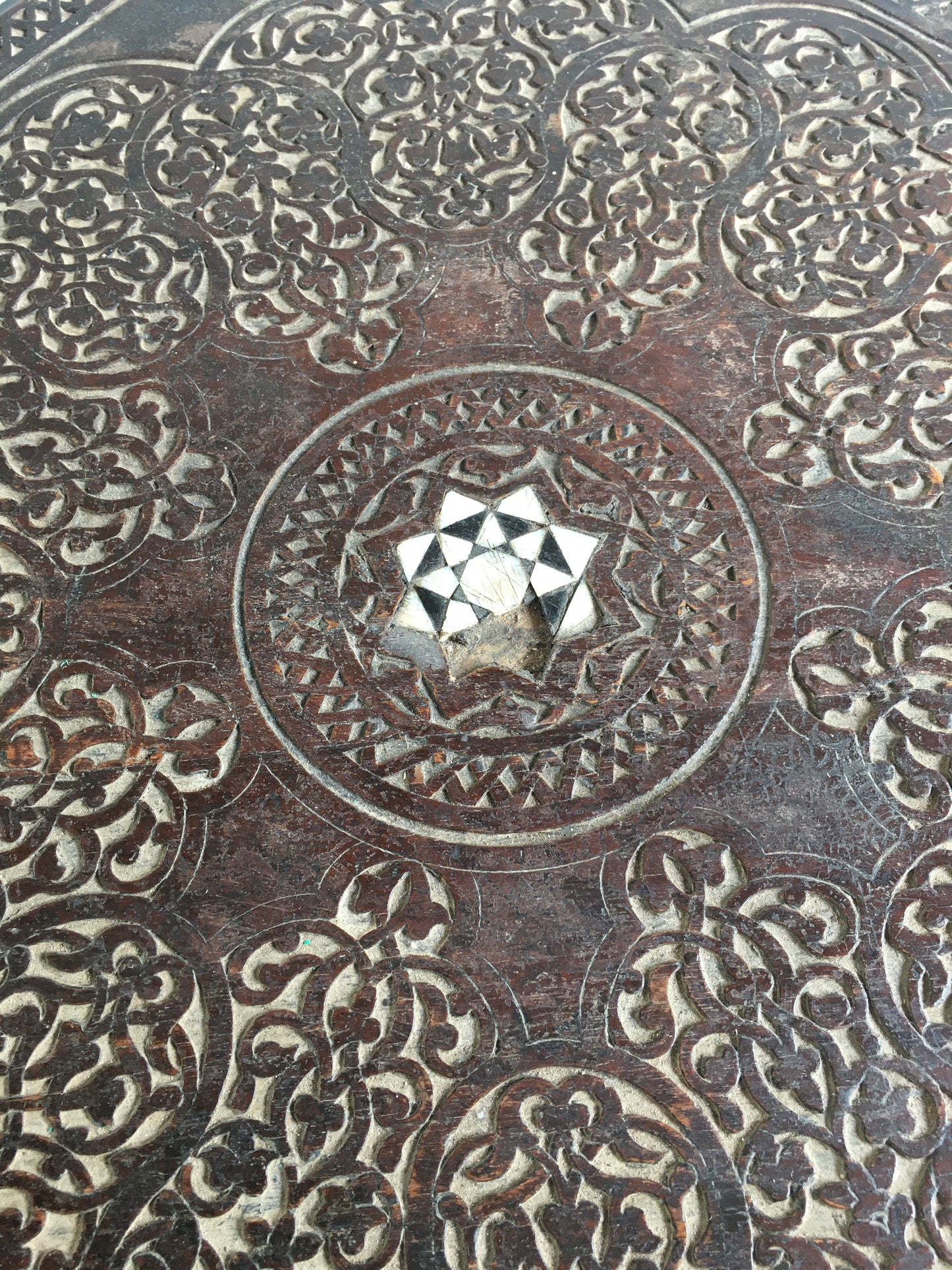 Superb untouched Moorish octagonal side table.