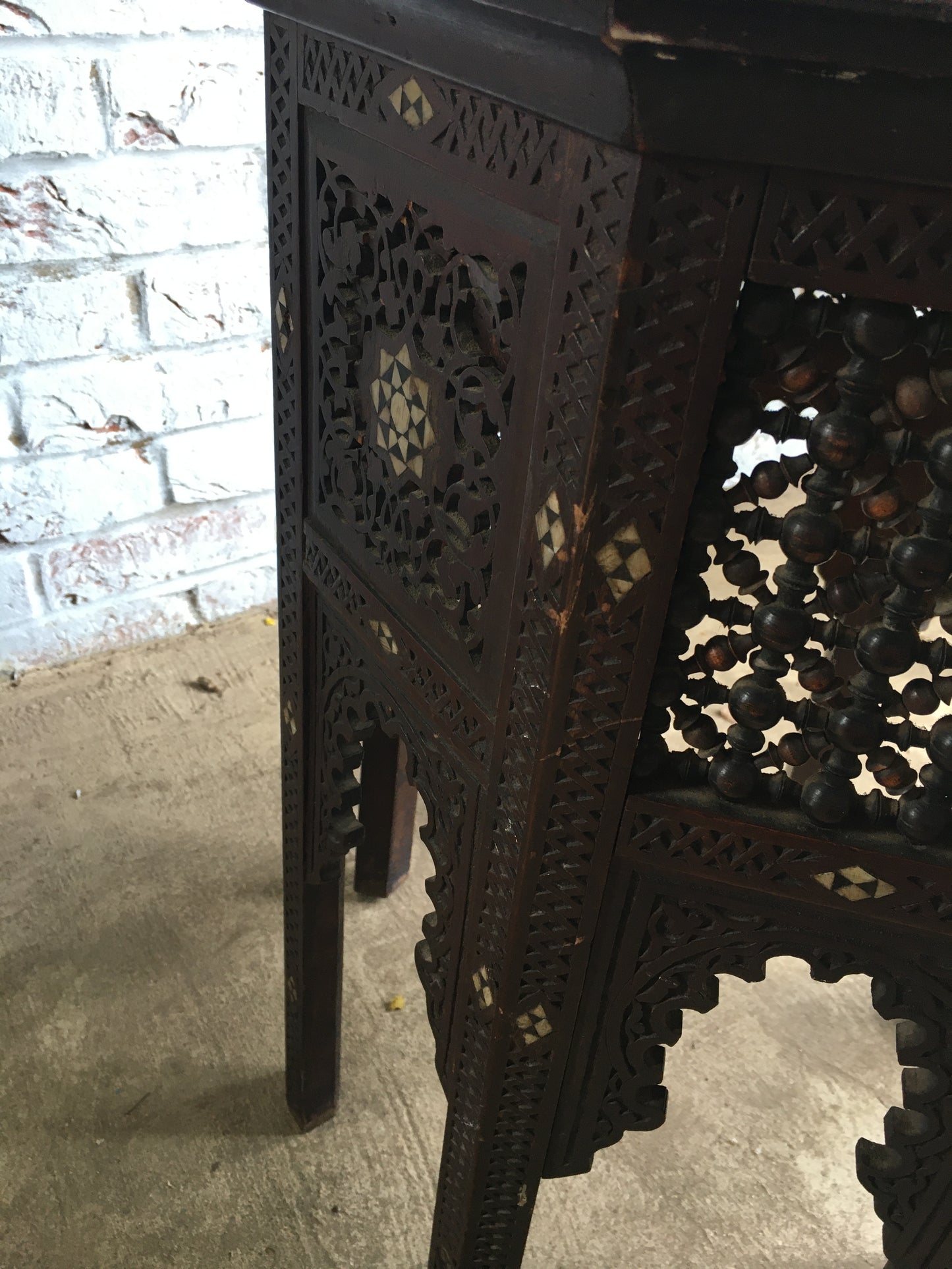 Superb untouched Moorish octagonal side table.