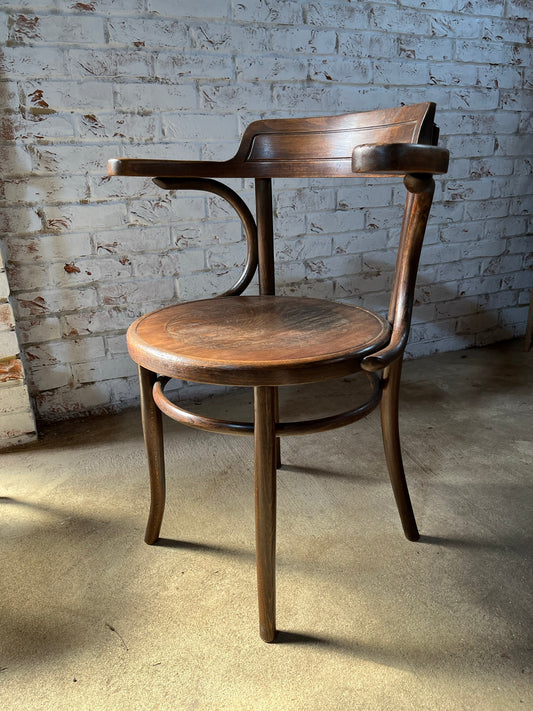 Bentwood chair by Fischel, original label and stamp.