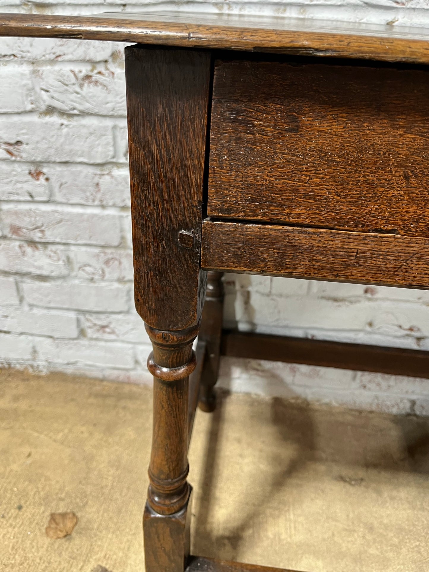 Early 18th century oak side table.