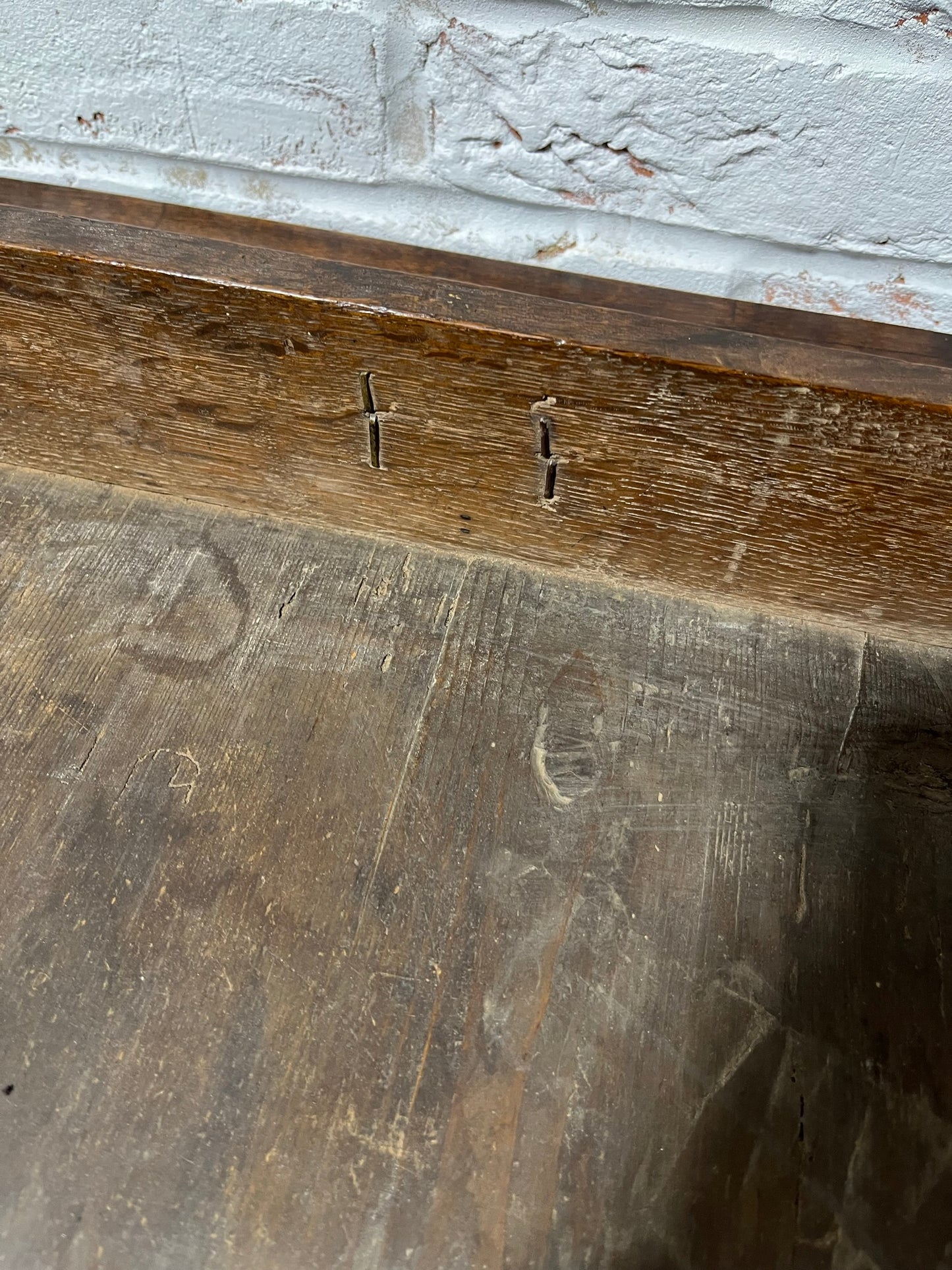 Early 18th century oak side table.