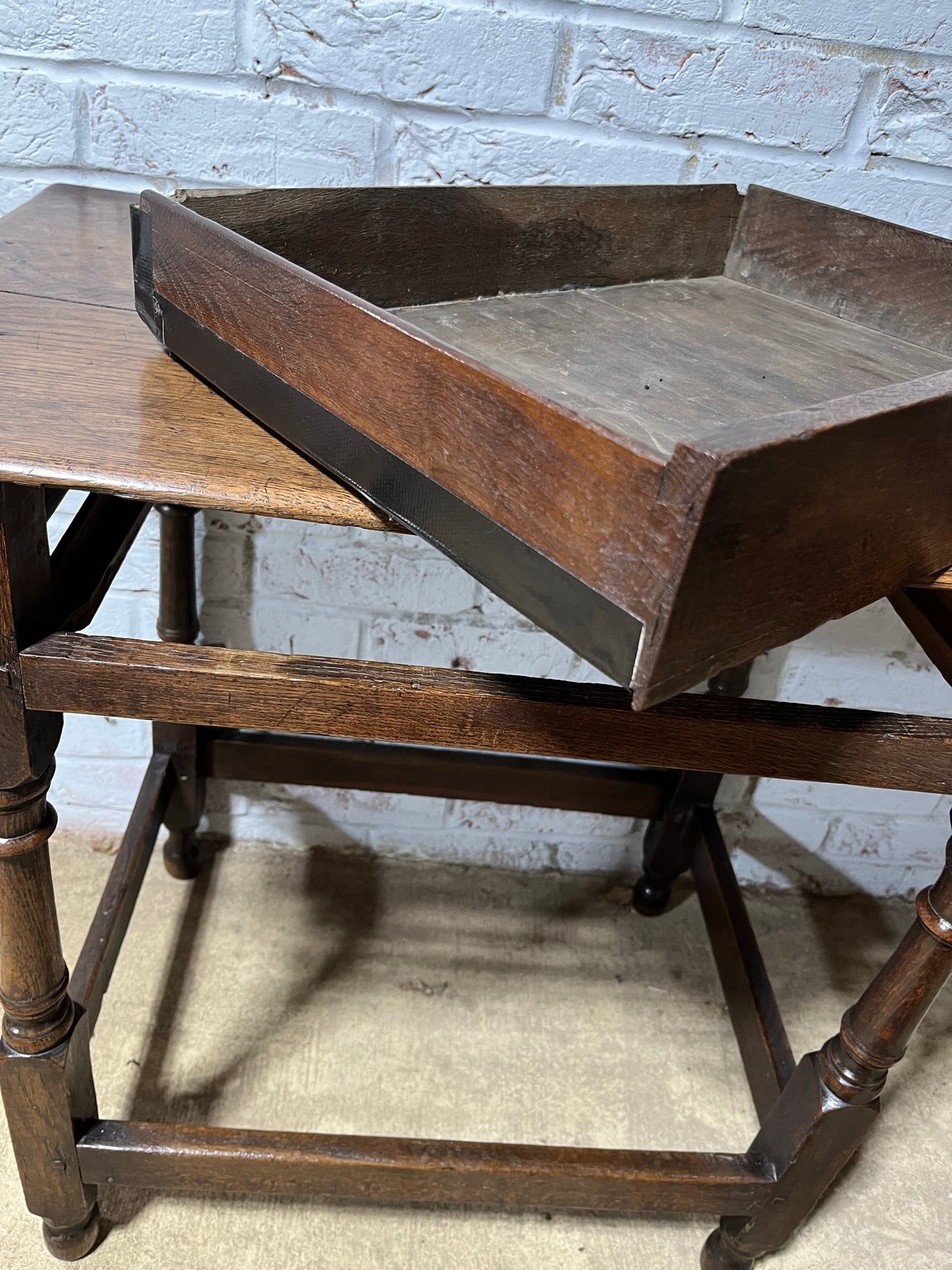 Early 18th century oak side table.