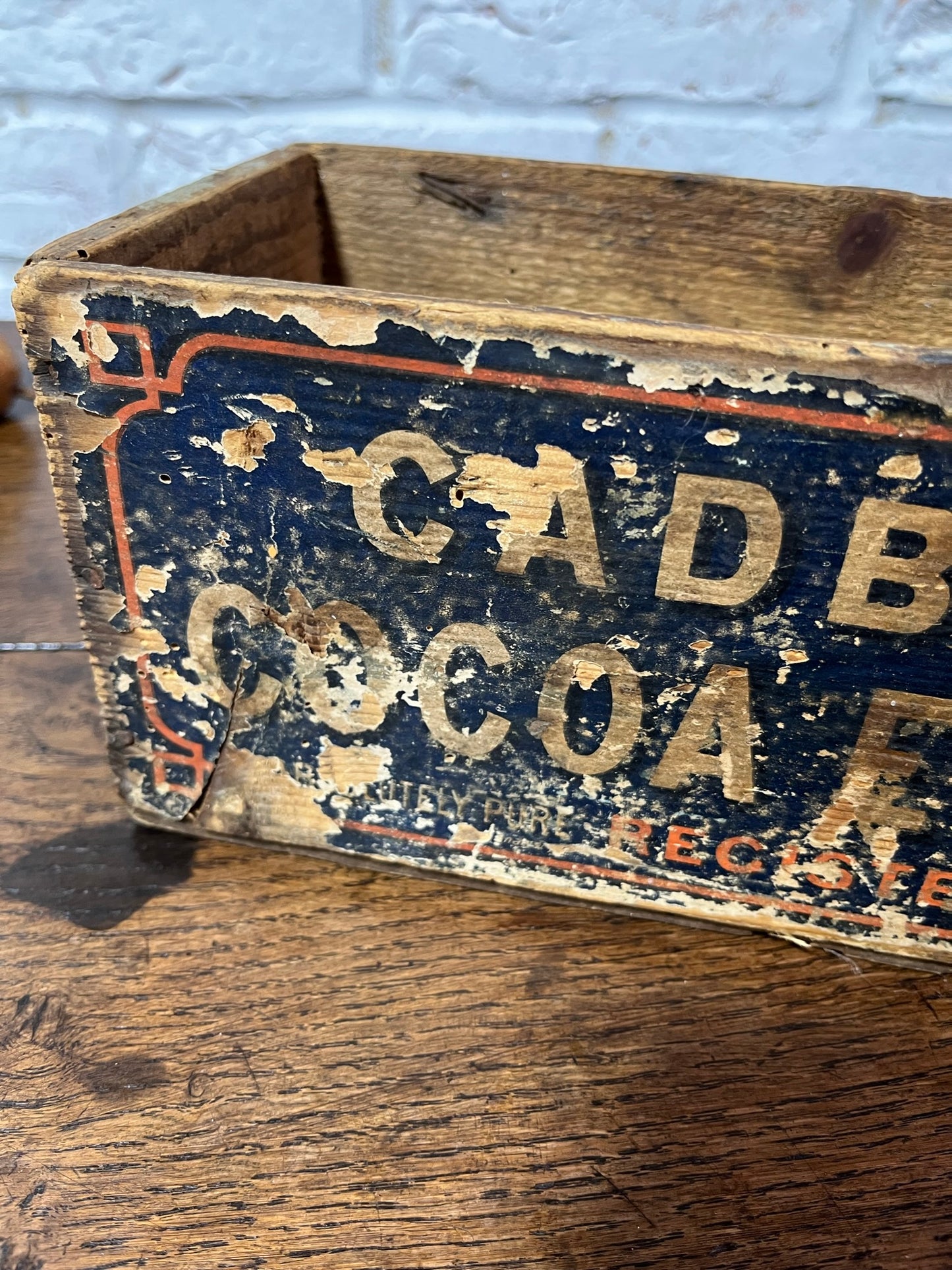 Vintage wooden Cadbury's Cocoa Essence box