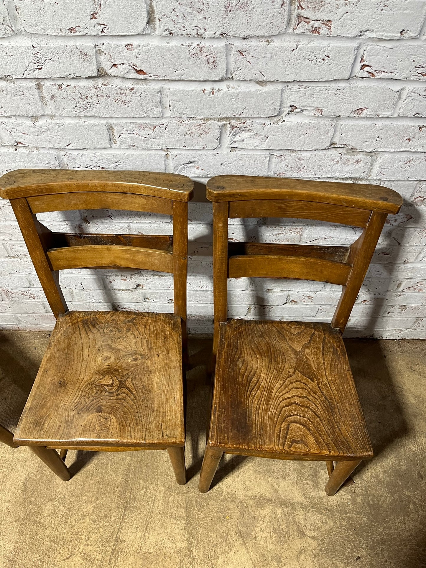 Set of 4 chapel chairs, early 20th century.
