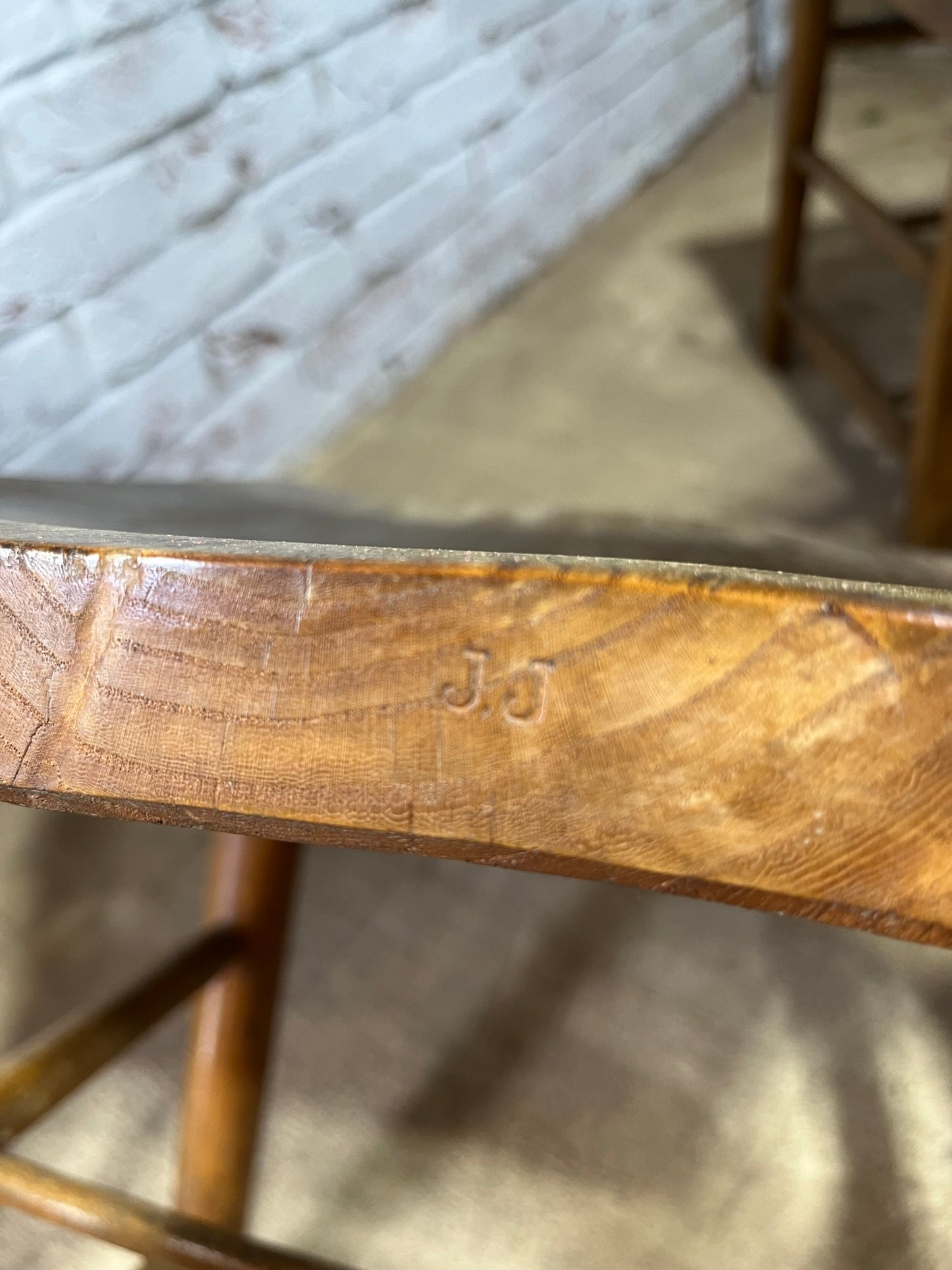 Set of 4 chapel chairs, early 20th century.