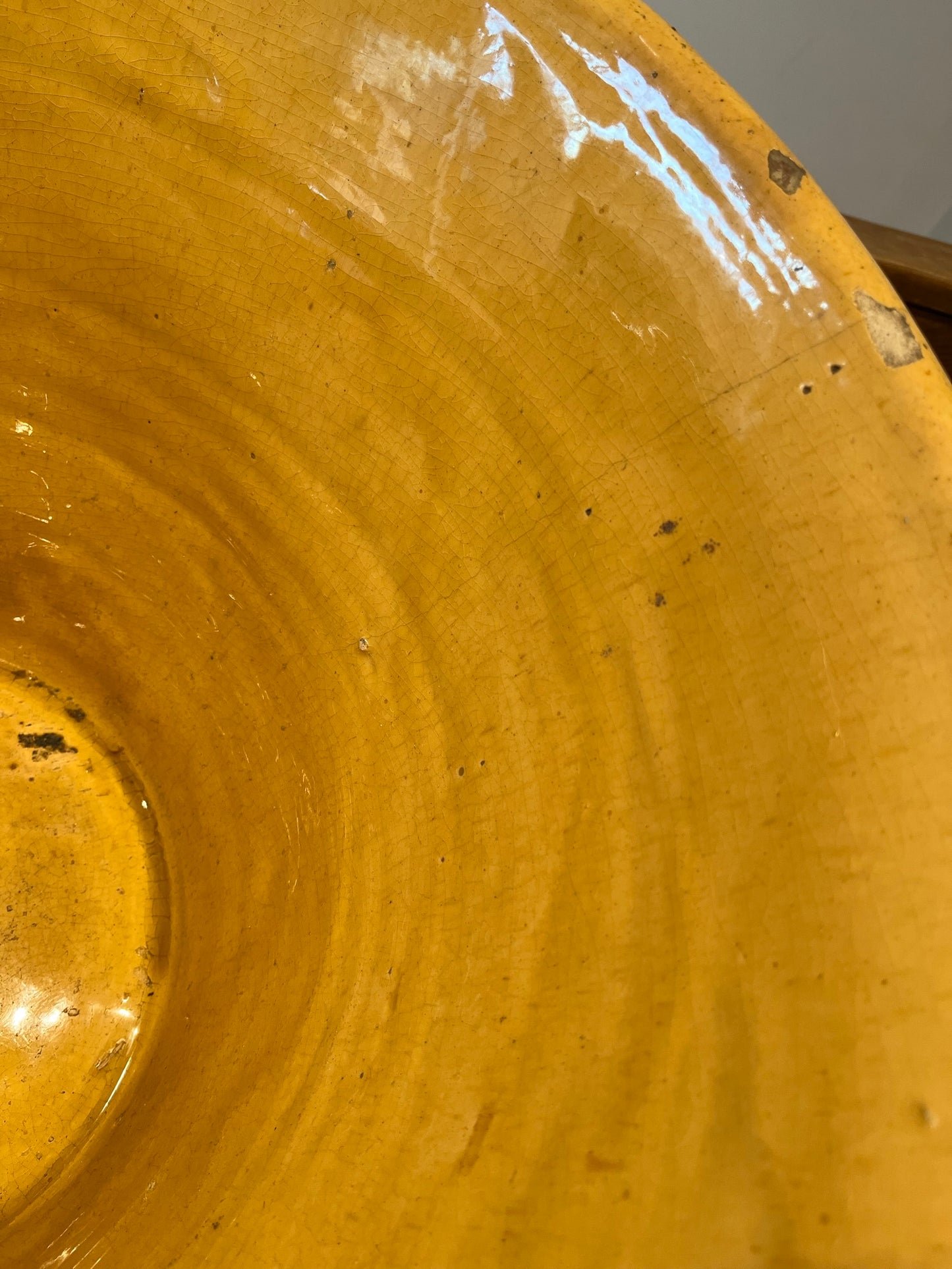 Huge slipware dairy bowl (or proofing bowl or pancheon bowl).