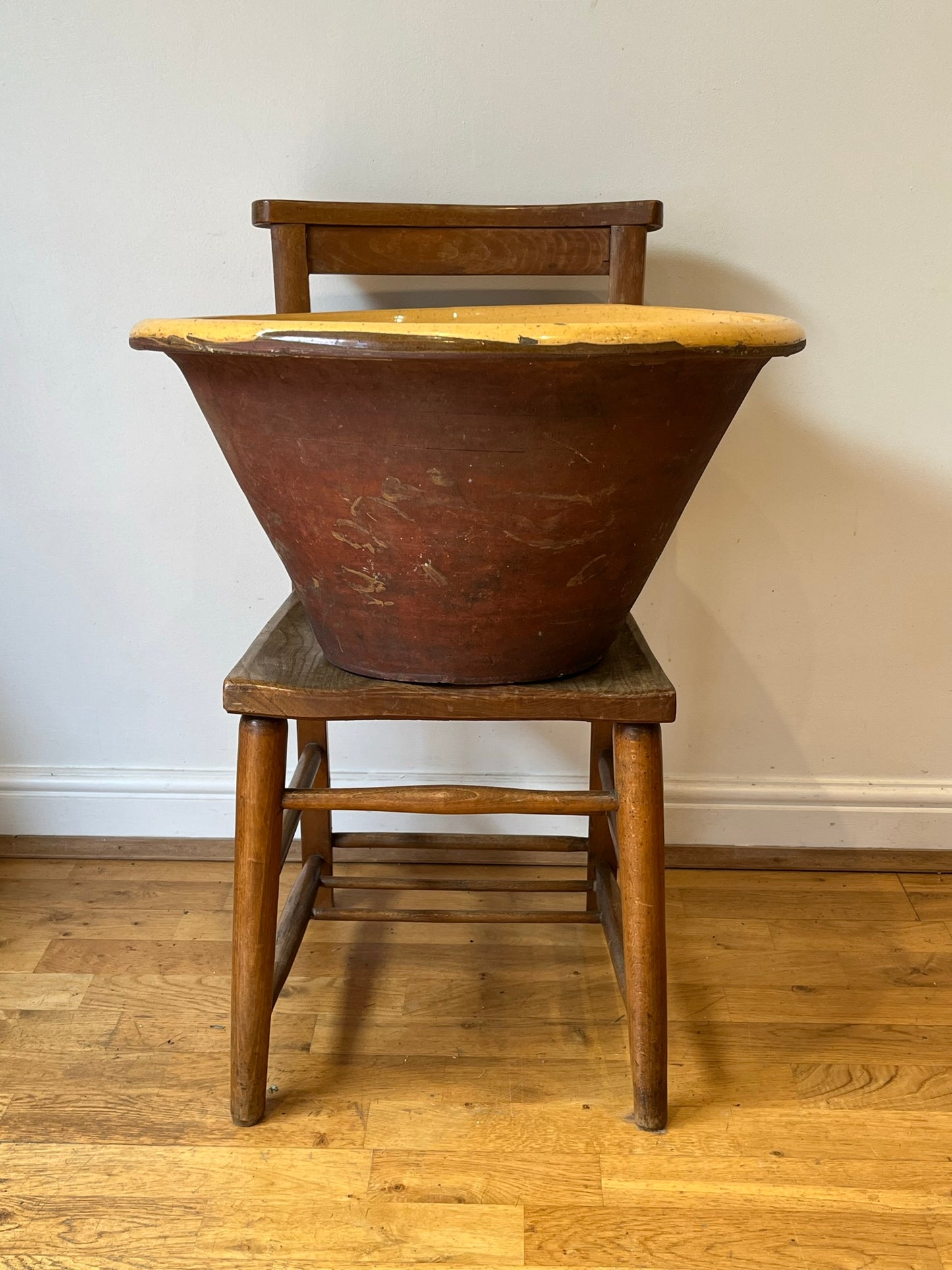 Huge slipware dairy bowl (or proofing bowl or pancheon bowl).