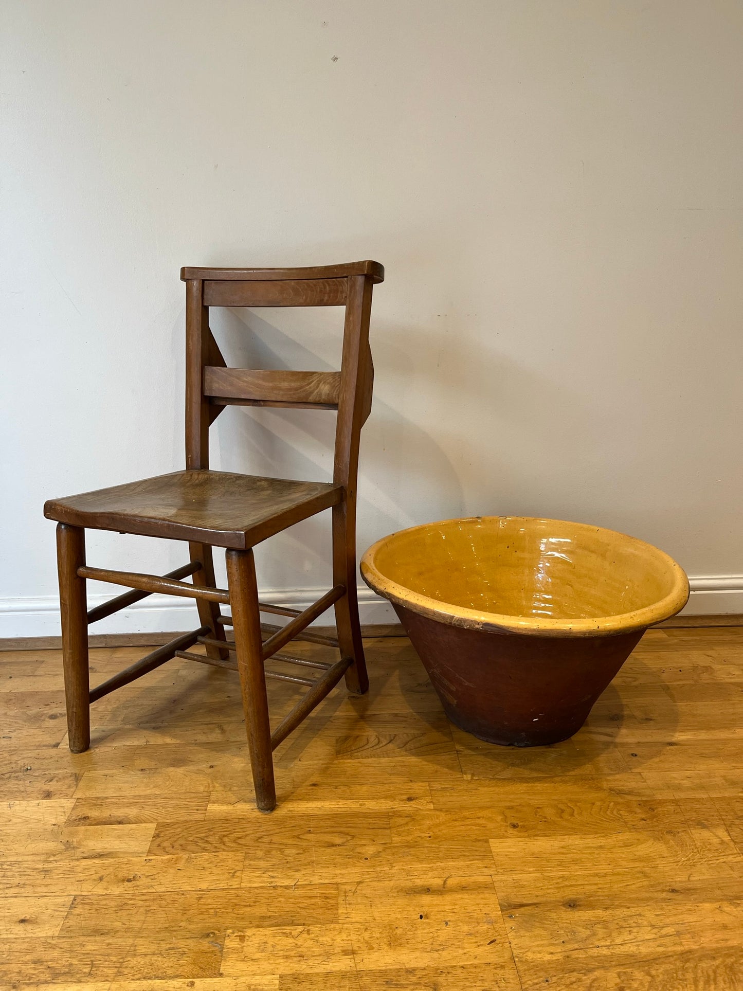 Huge slipware dairy bowl (or proofing bowl or pancheon bowl).