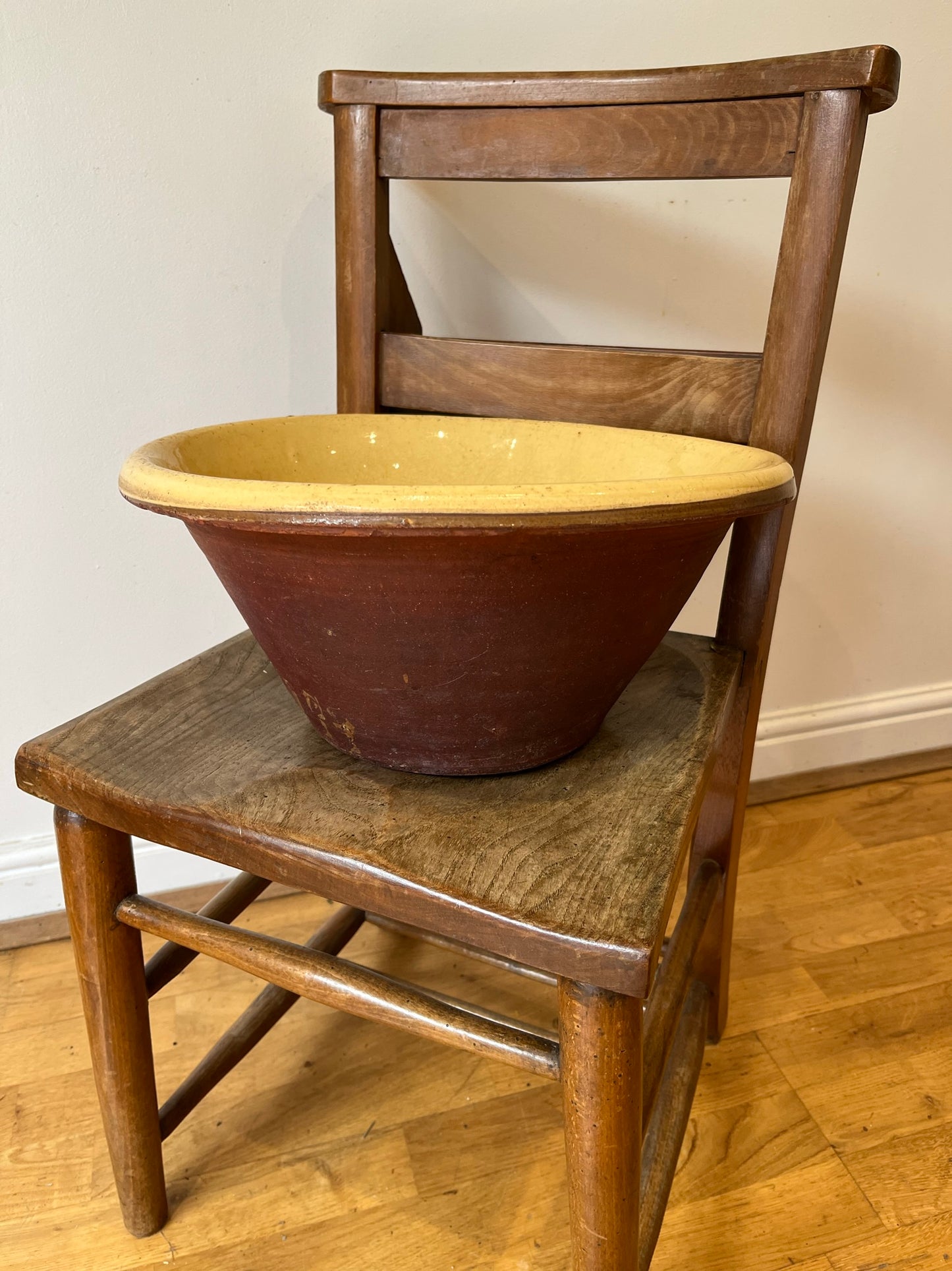Slipware dairy bowl.