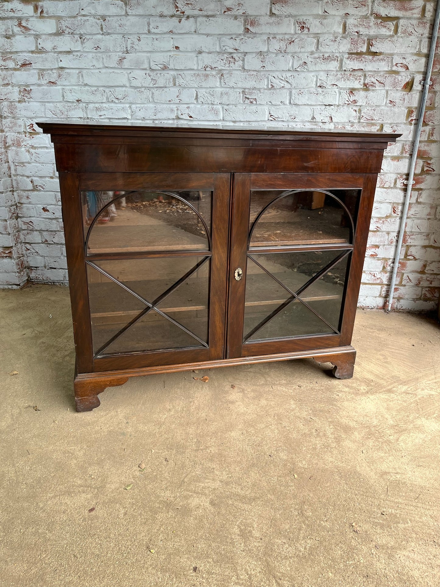 Mahogany display cabinet or bookcase from Brudenell House, Quainton.