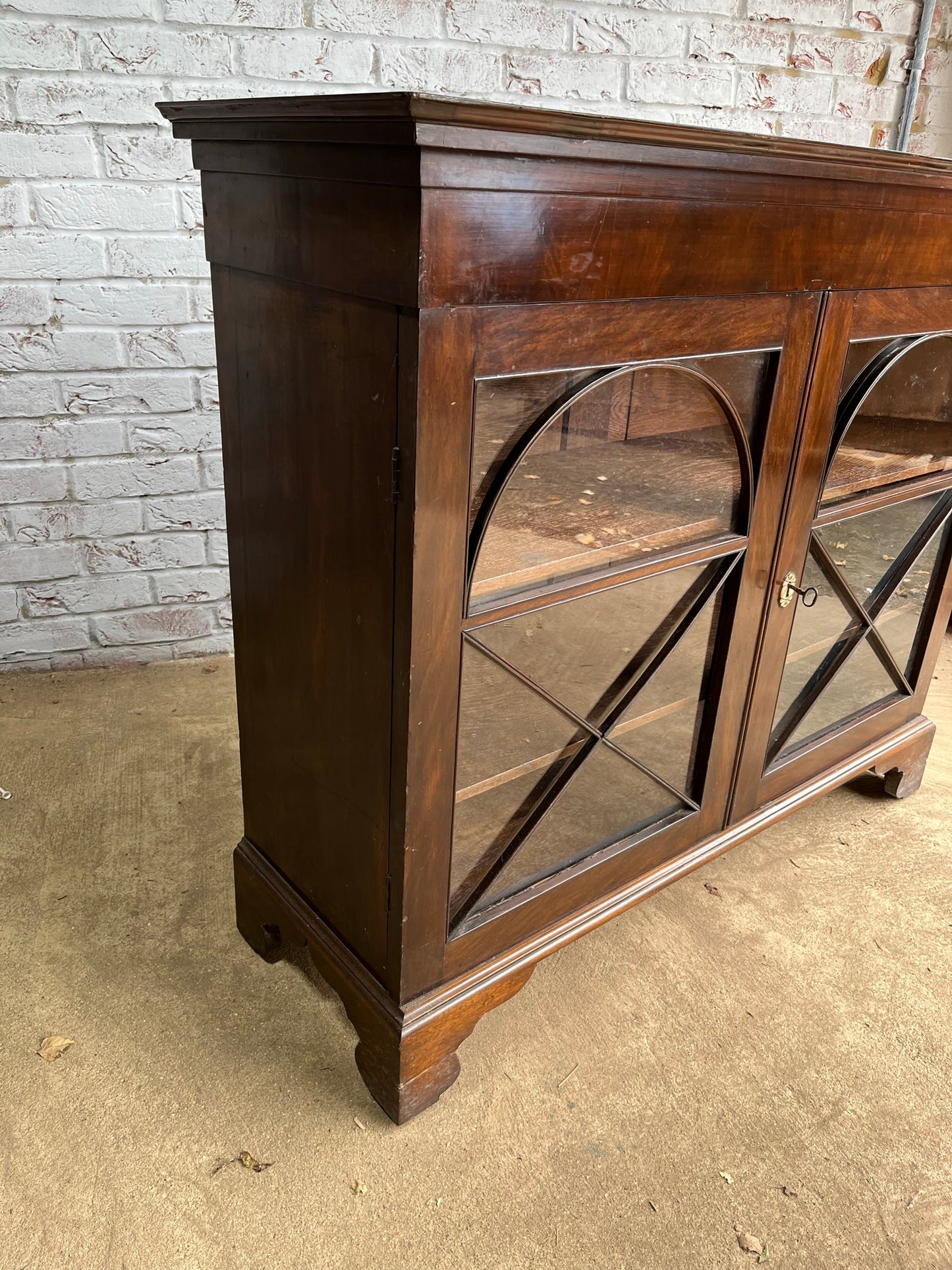Mahogany display cabinet or bookcase from Brudenell House, Quainton.