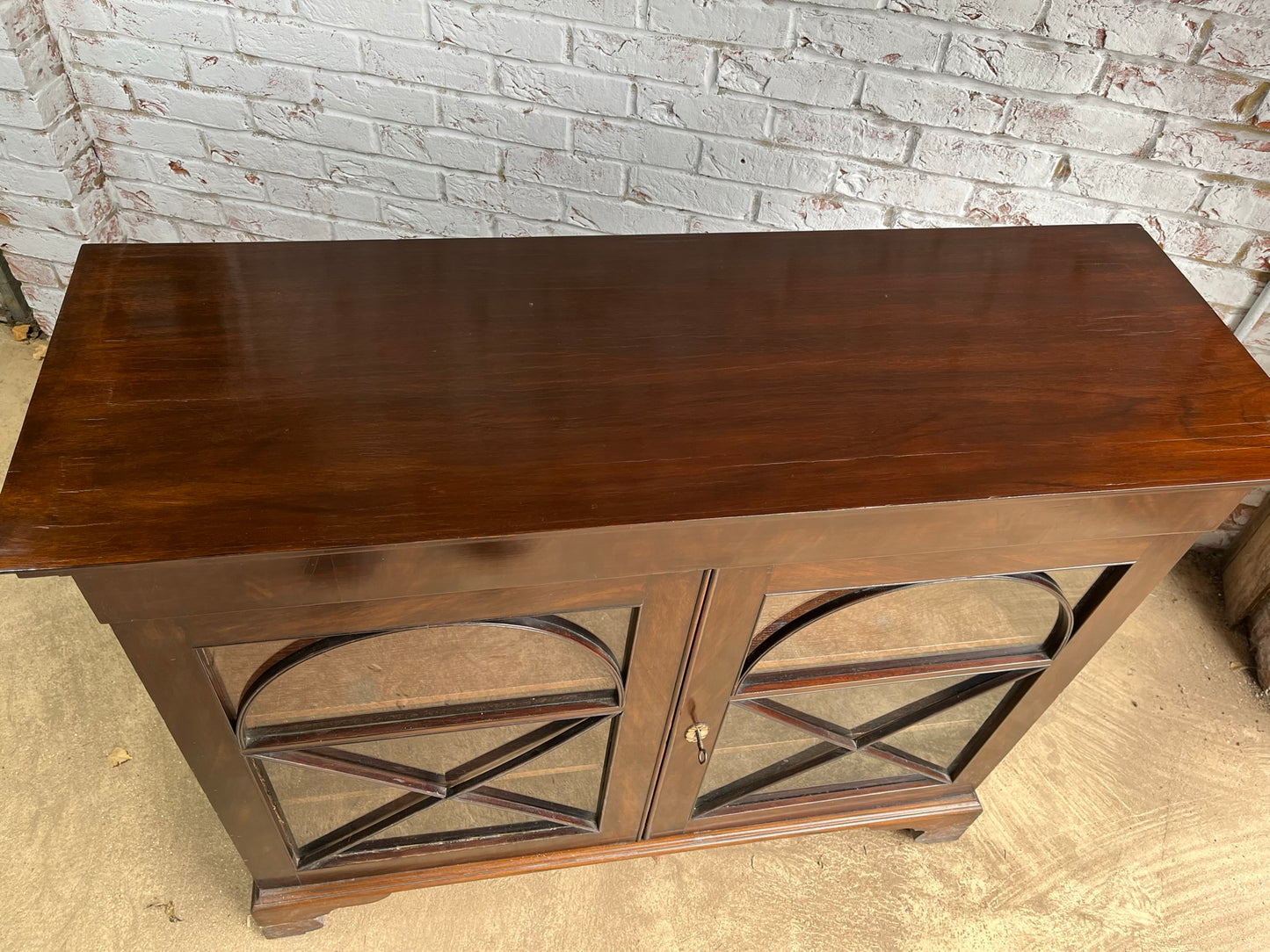 Mahogany display cabinet or bookcase from Brudenell House, Quainton.