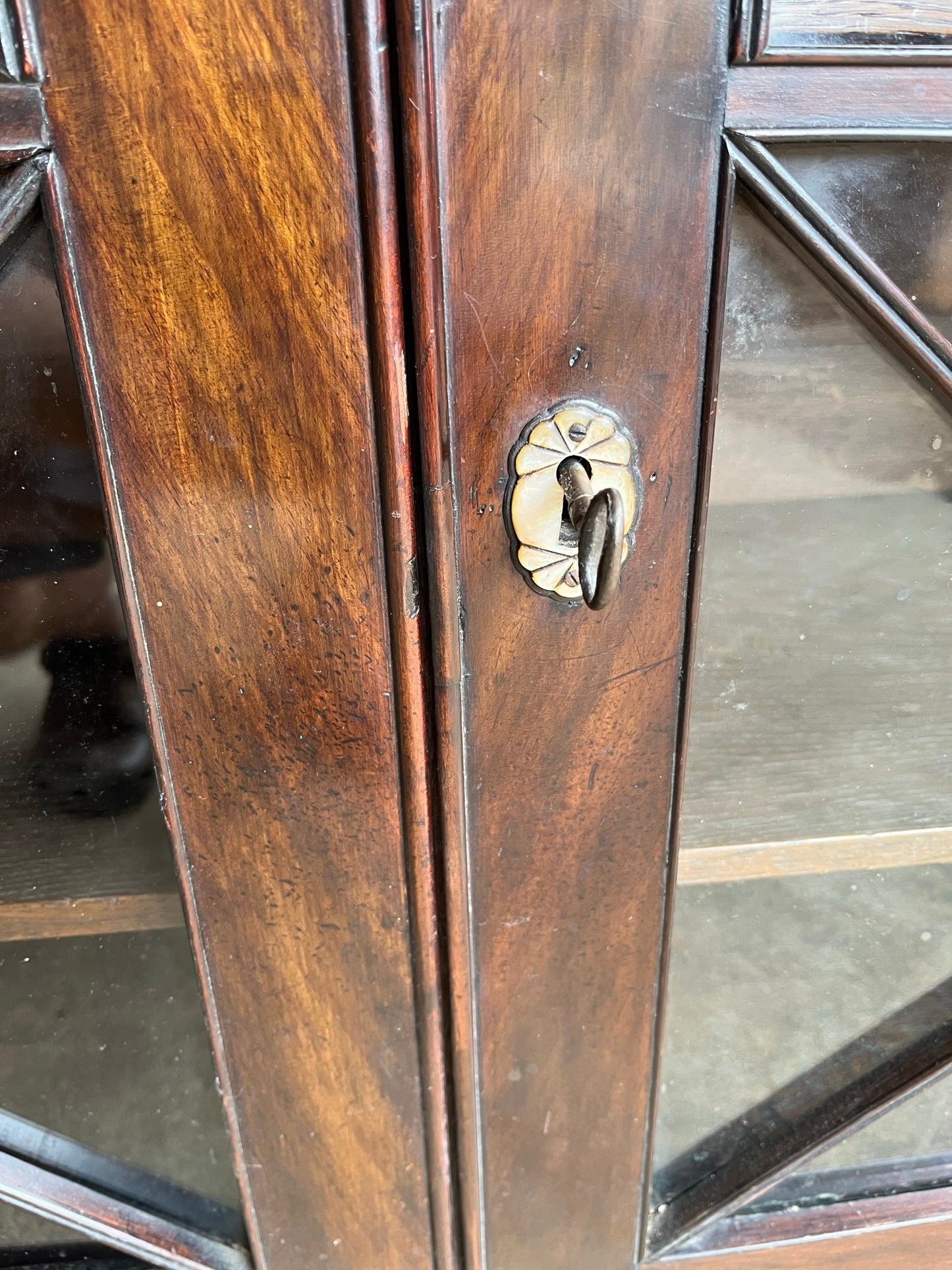 Mahogany display cabinet or bookcase from Brudenell House, Quainton.