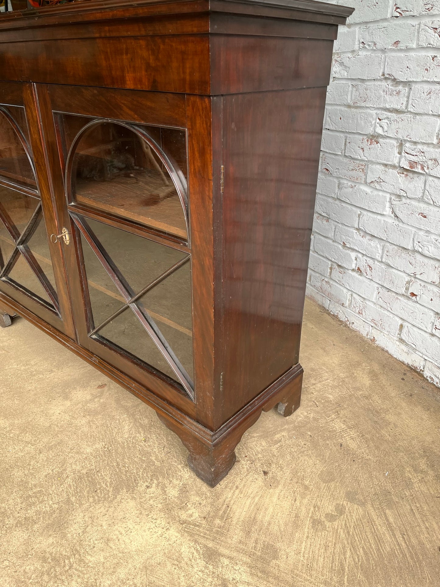 Mahogany display cabinet or bookcase from Brudenell House, Quainton.