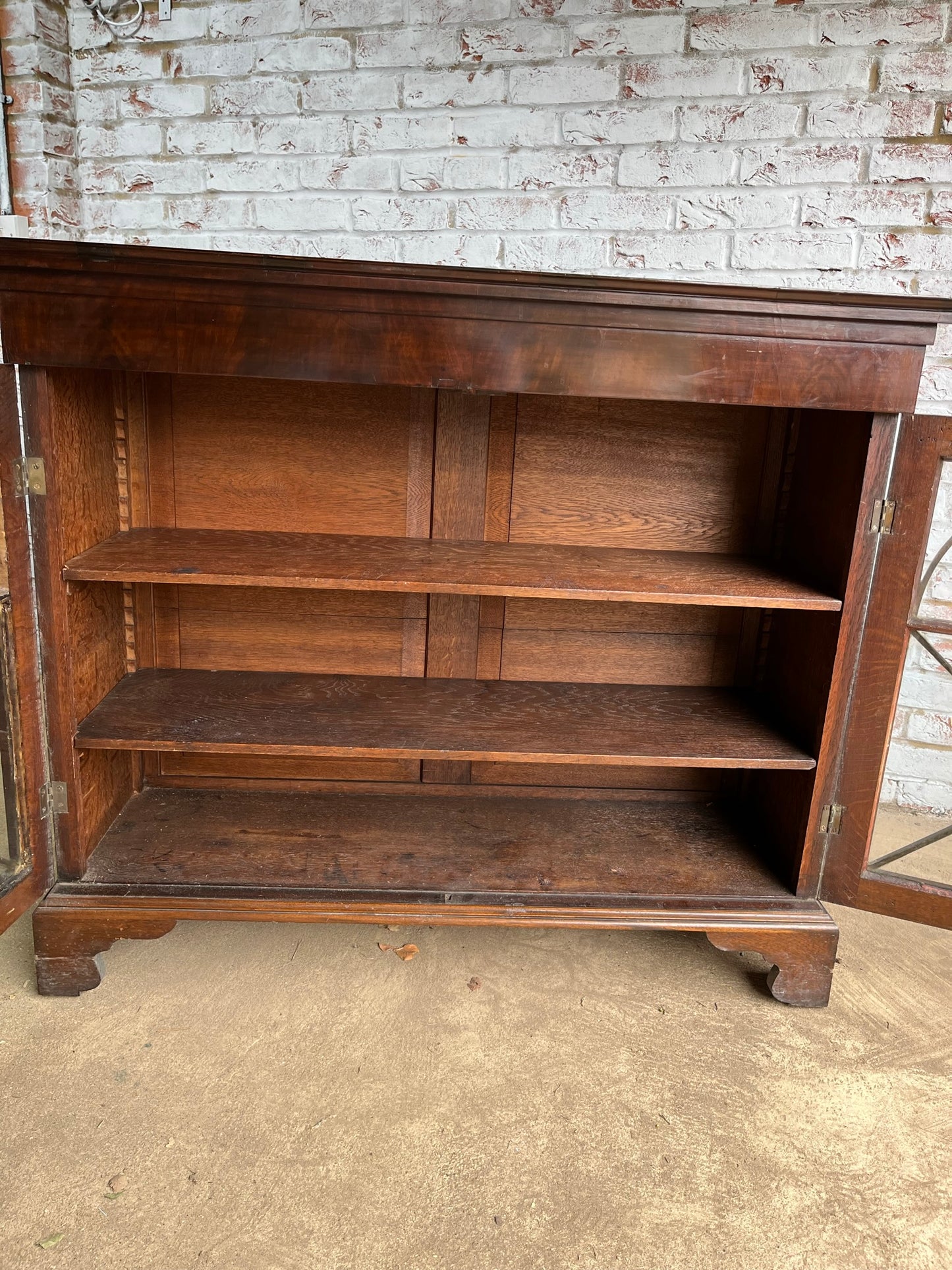 Mahogany display cabinet or bookcase from Brudenell House, Quainton.