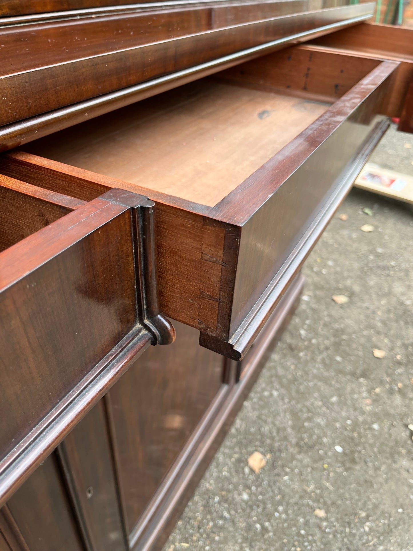 Large country house library bookcase or display case, with provenance.