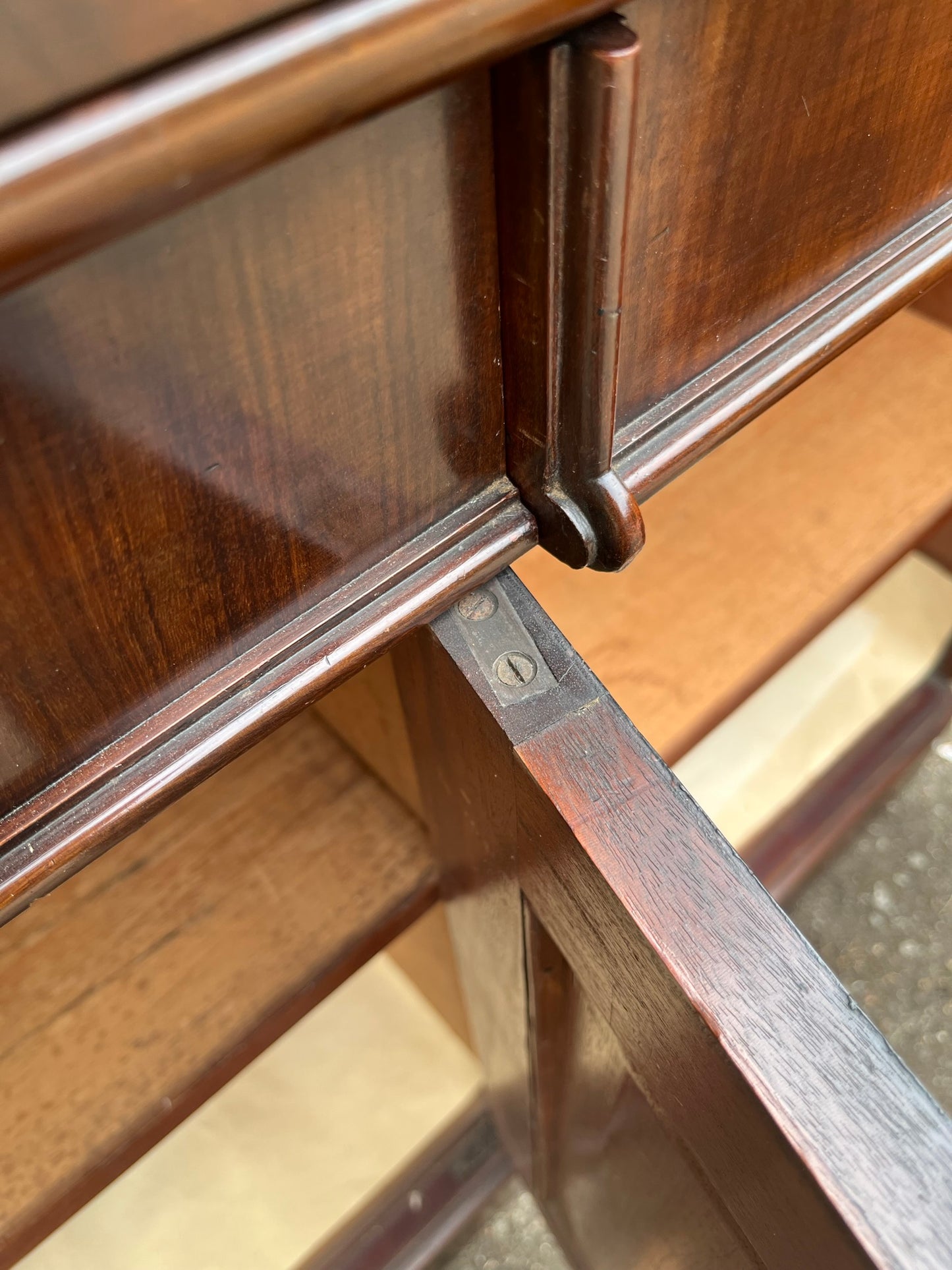 Large country house library bookcase or display case, with provenance.