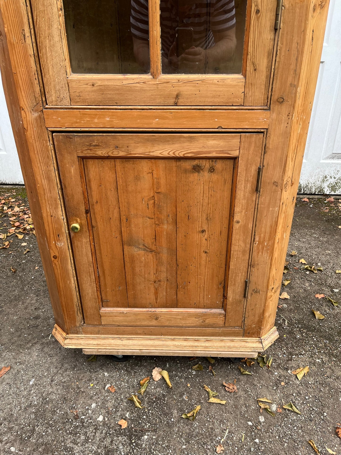 19th century pine corner cupboard