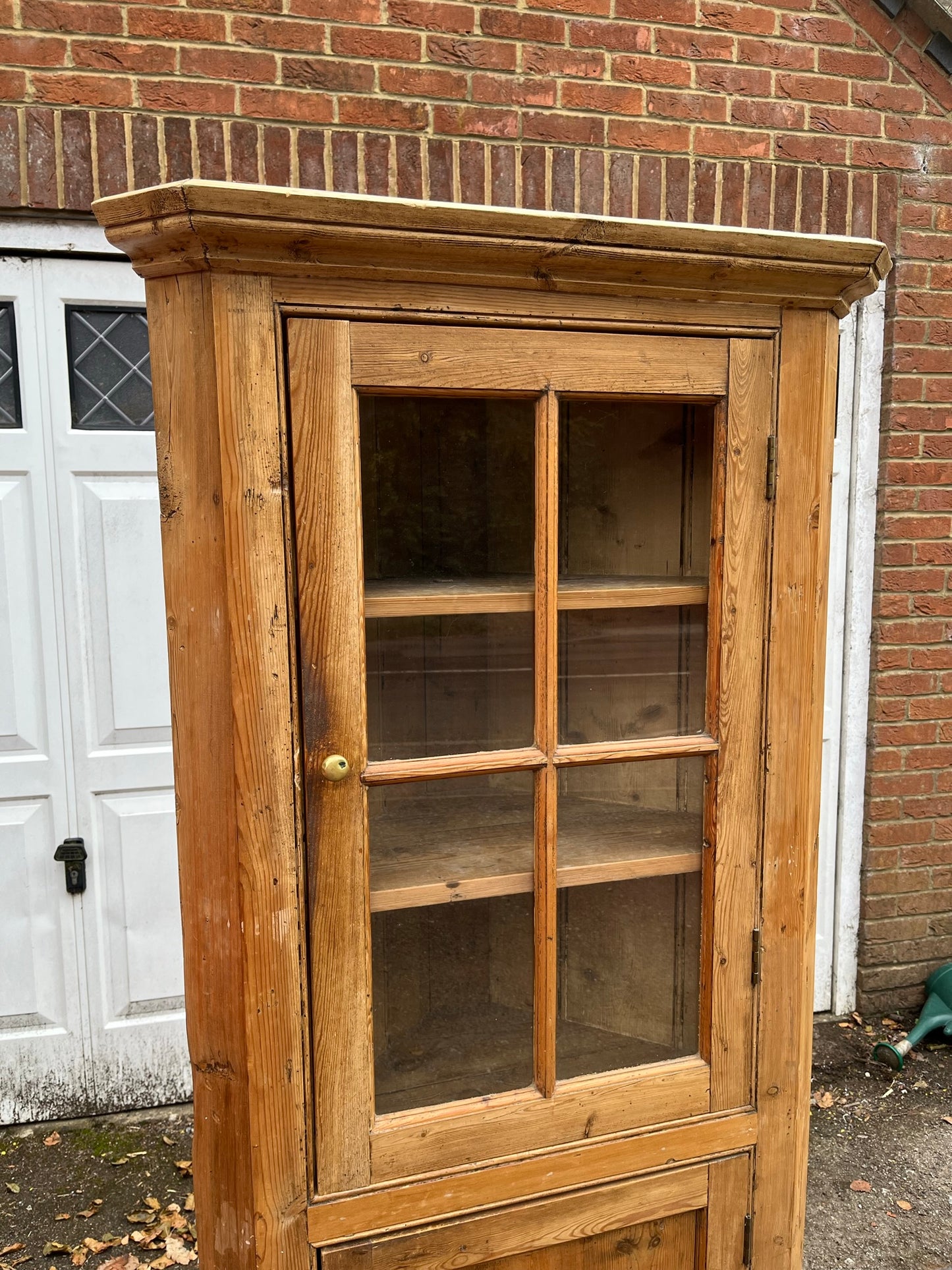 19th century pine corner cupboard
