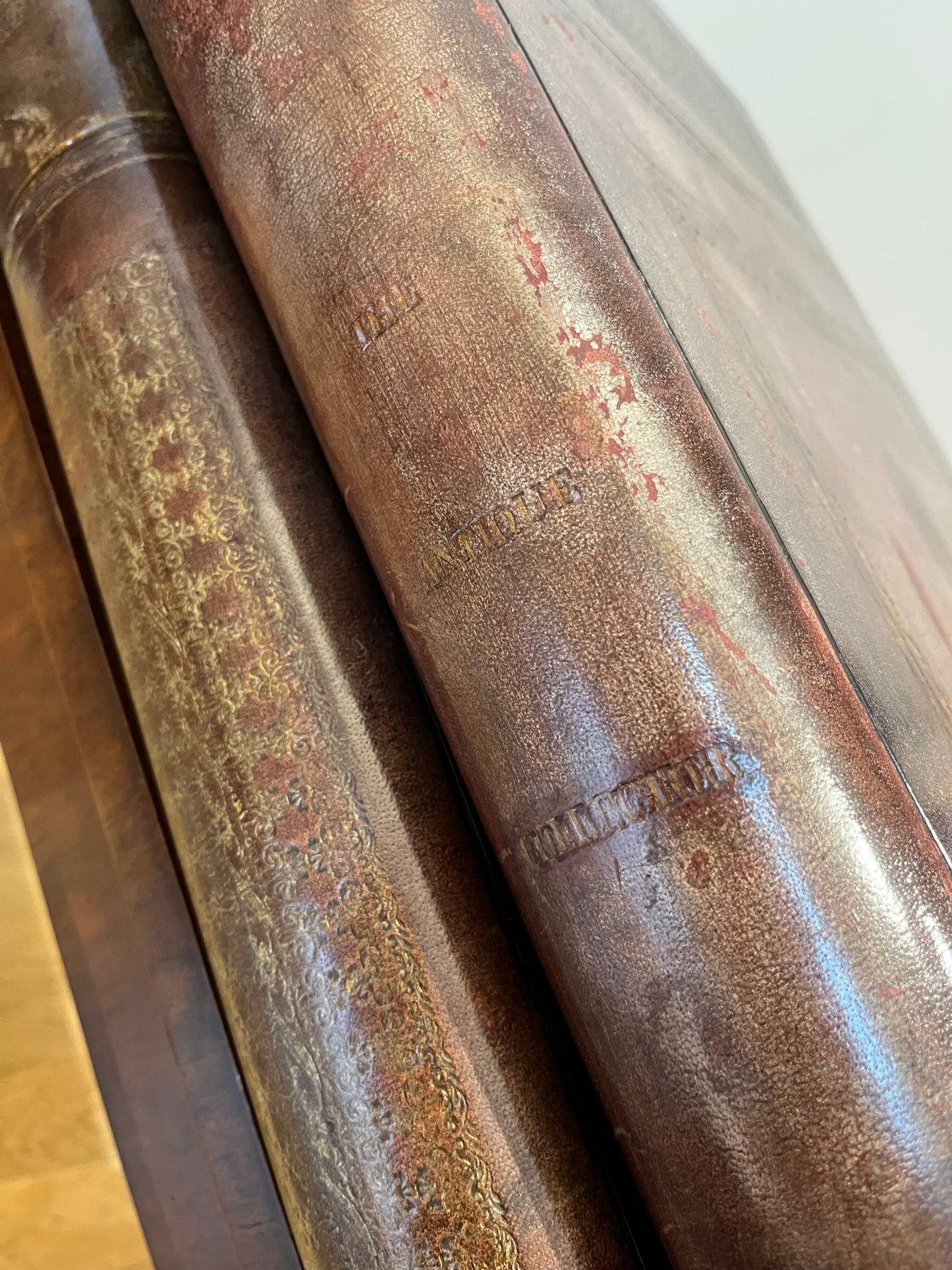 Maitland-Smith lamp table with hidden drawers.