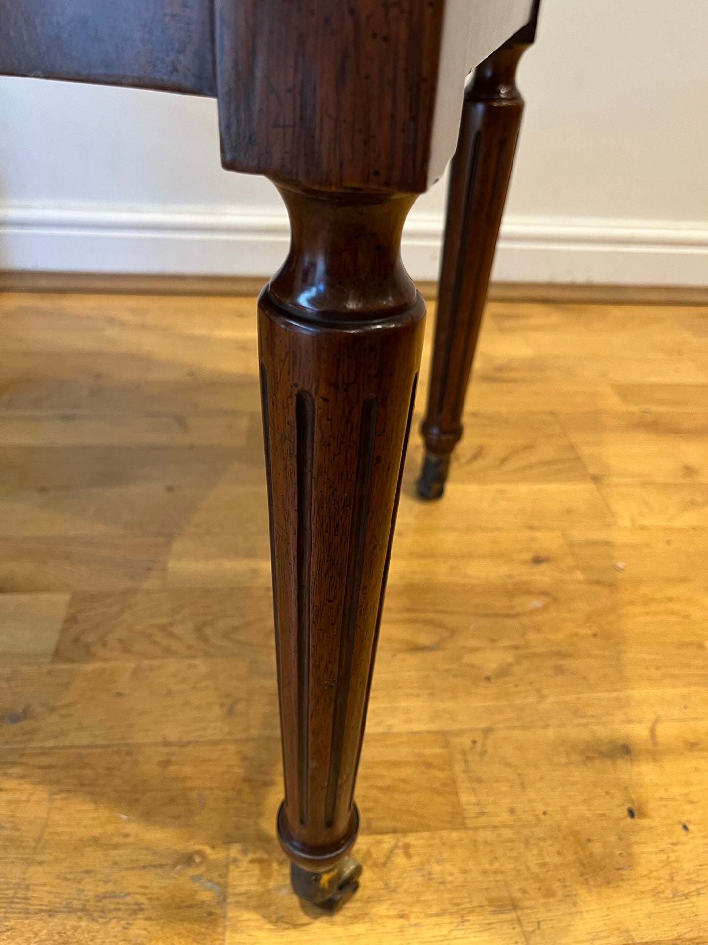 Maitland-Smith lamp table with hidden drawers.