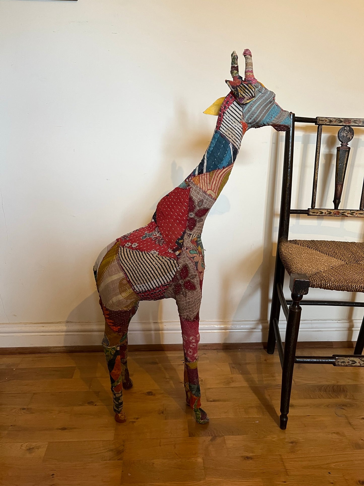 A fine quality vintage patchwork giraffe.