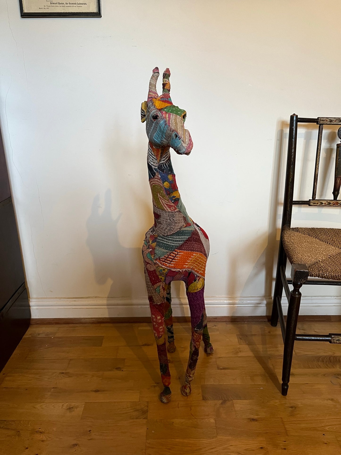 A fine quality vintage patchwork giraffe.