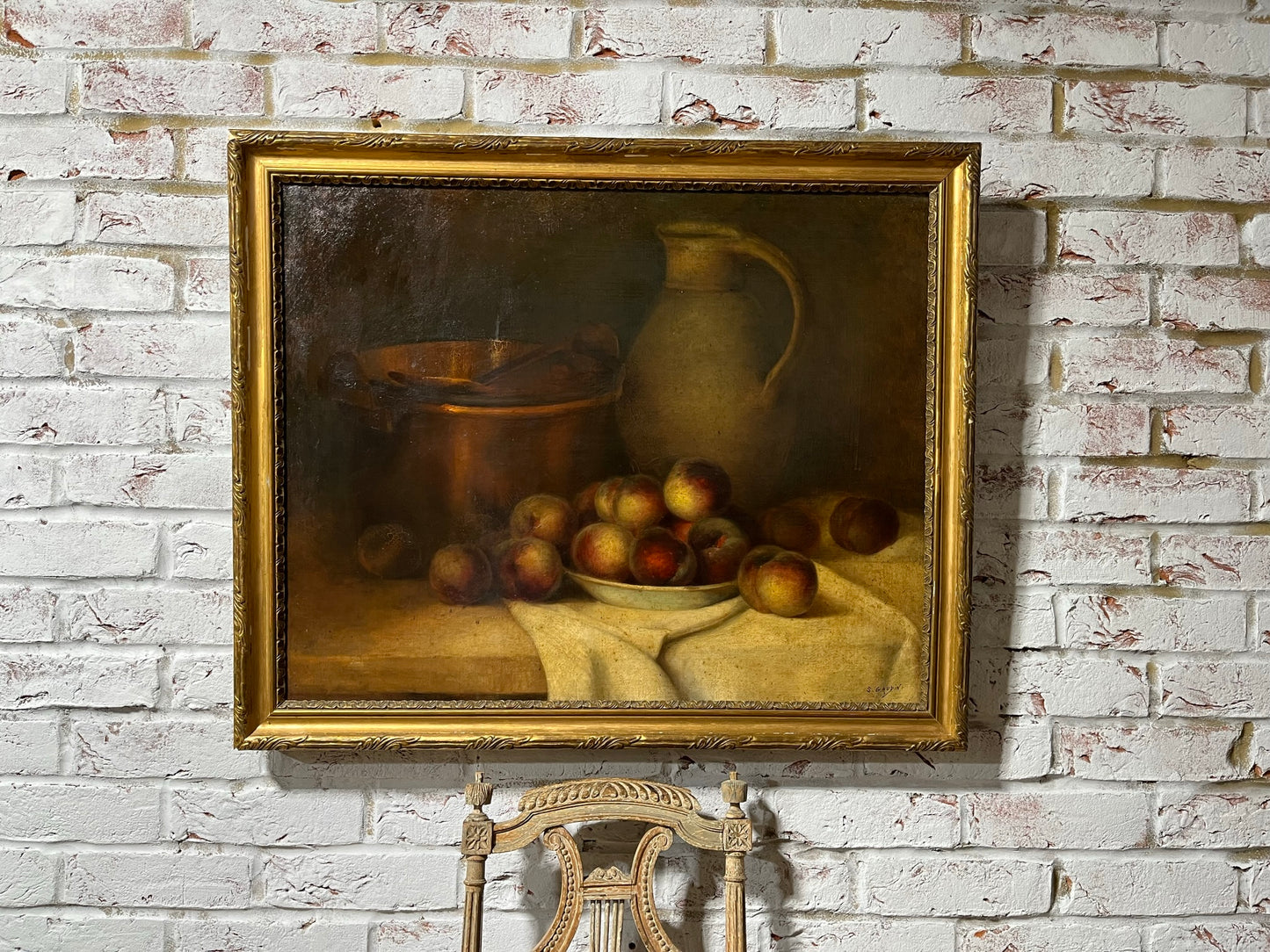 Early 20th century French still life, by S. Gaudin.