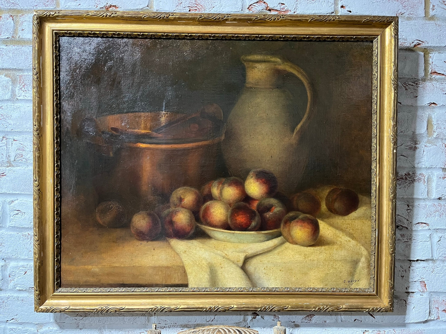 Early 20th century French still life, by S. Gaudin.