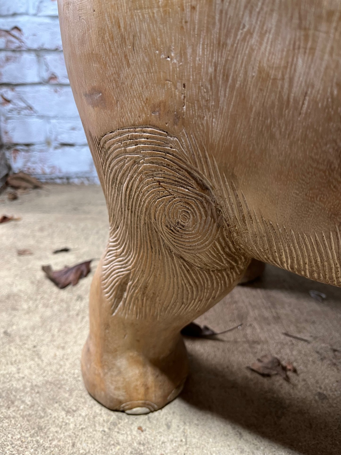 Vintage carved hardwood elephant table, stool or stand.