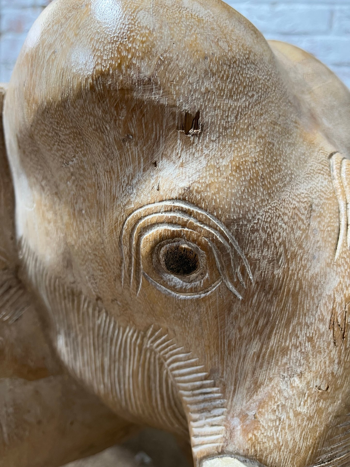Vintage carved hardwood elephant table, stool or stand.