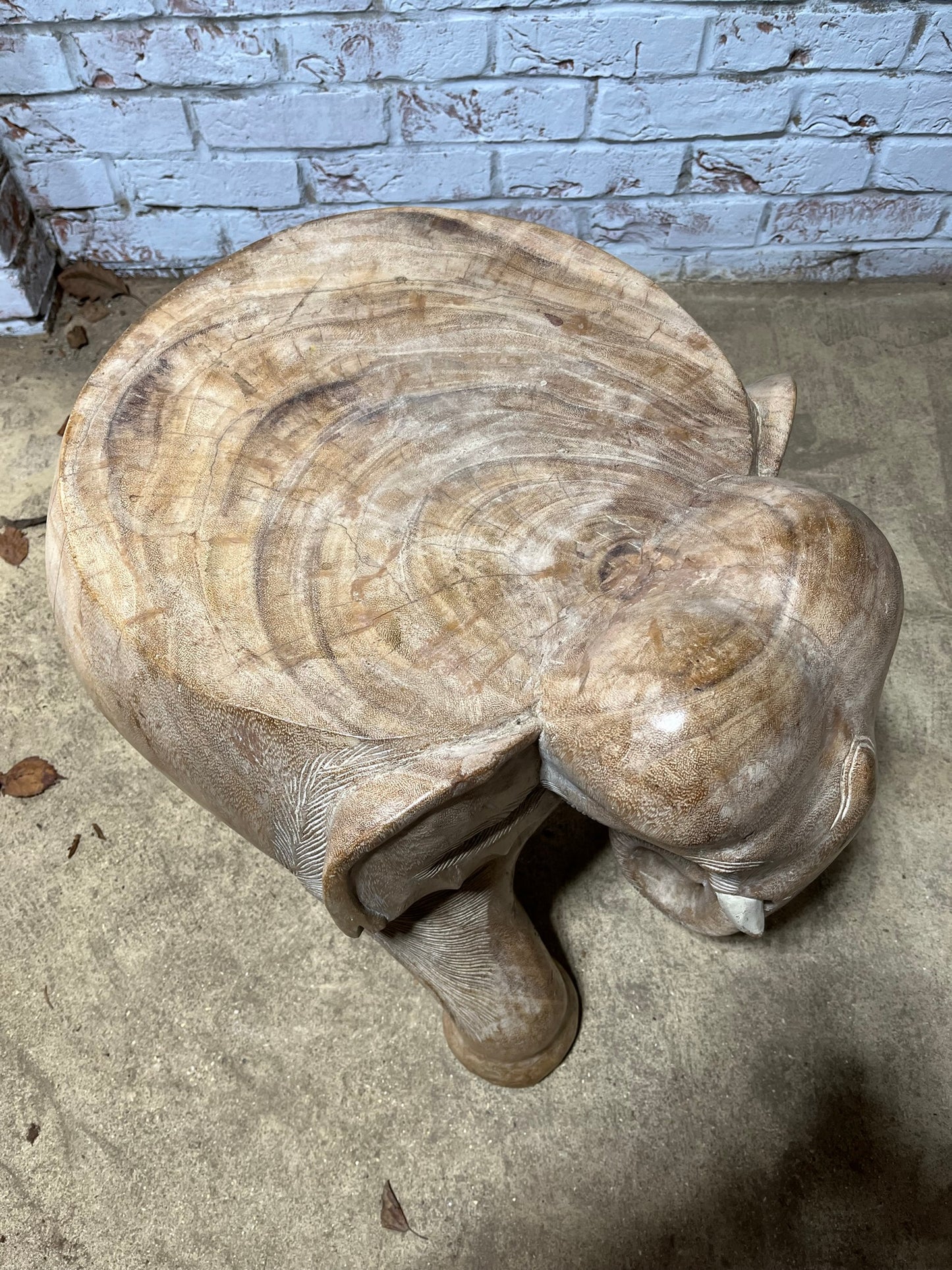 Vintage carved hardwood elephant table, stool or stand.
