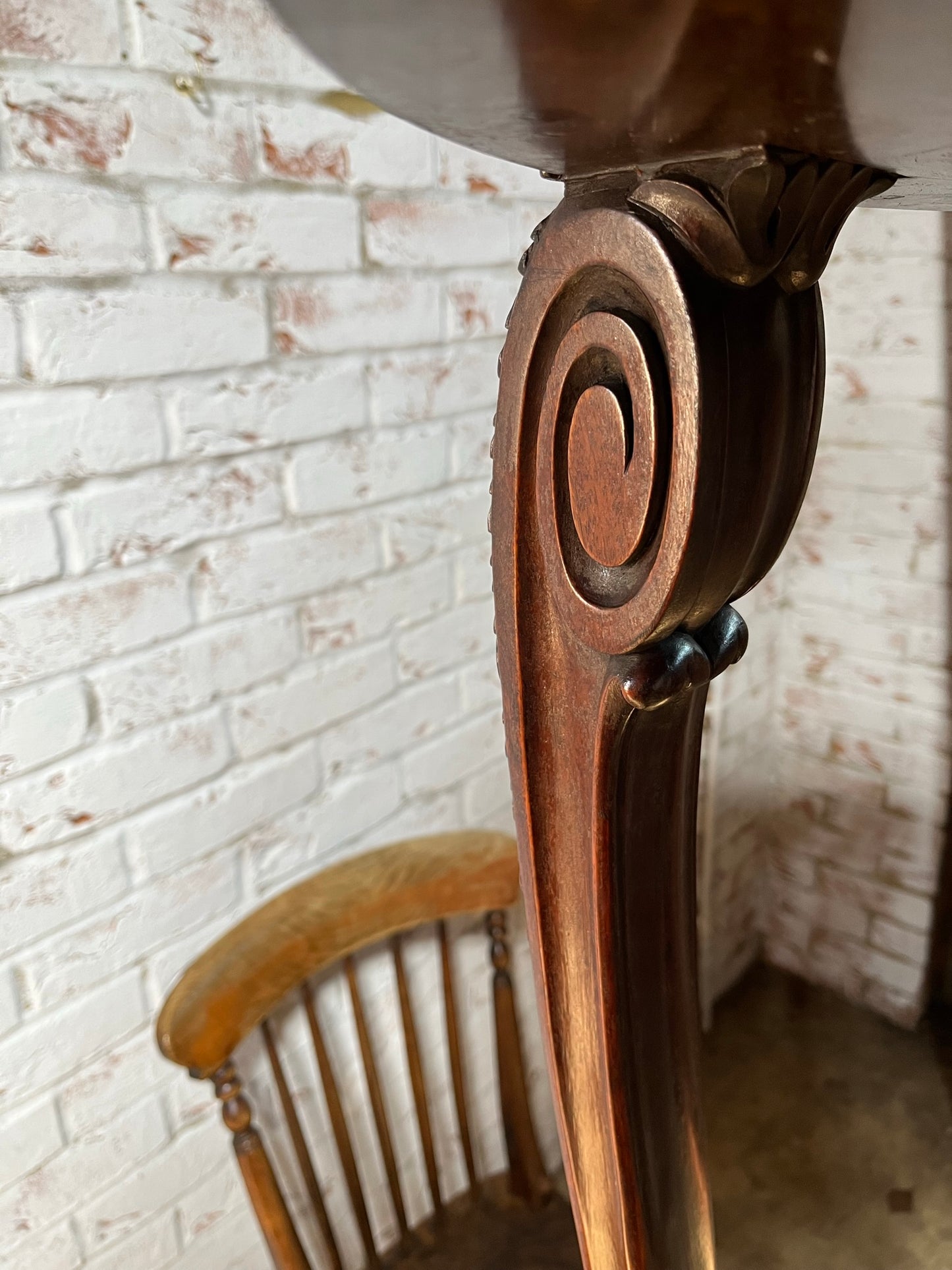 A very large mahogany plant stand, torchere or jardiniere.