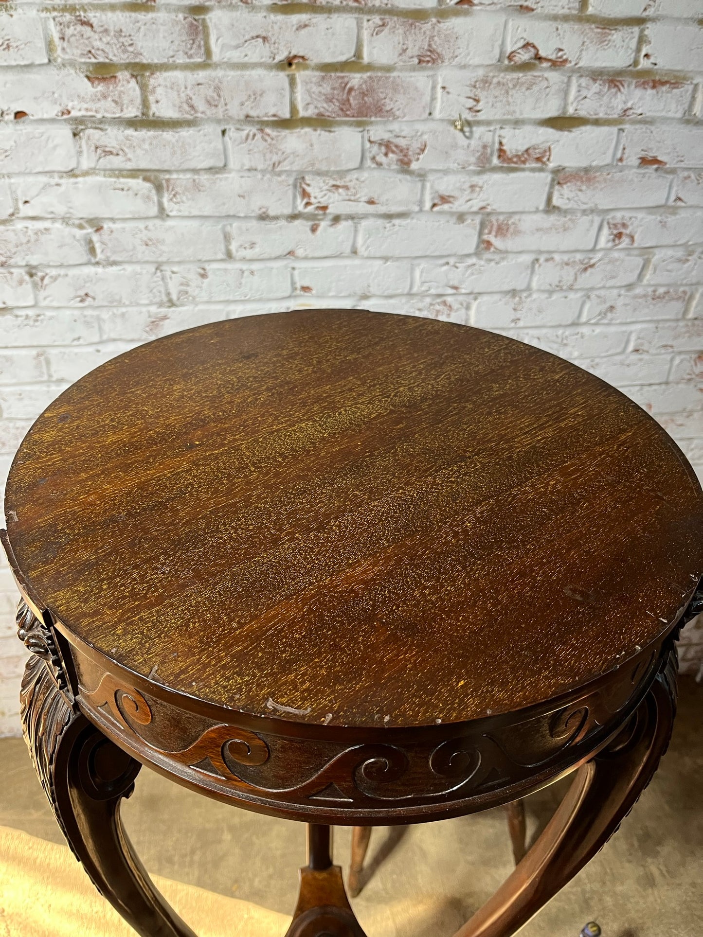 A very large mahogany plant stand, torchere or jardiniere.