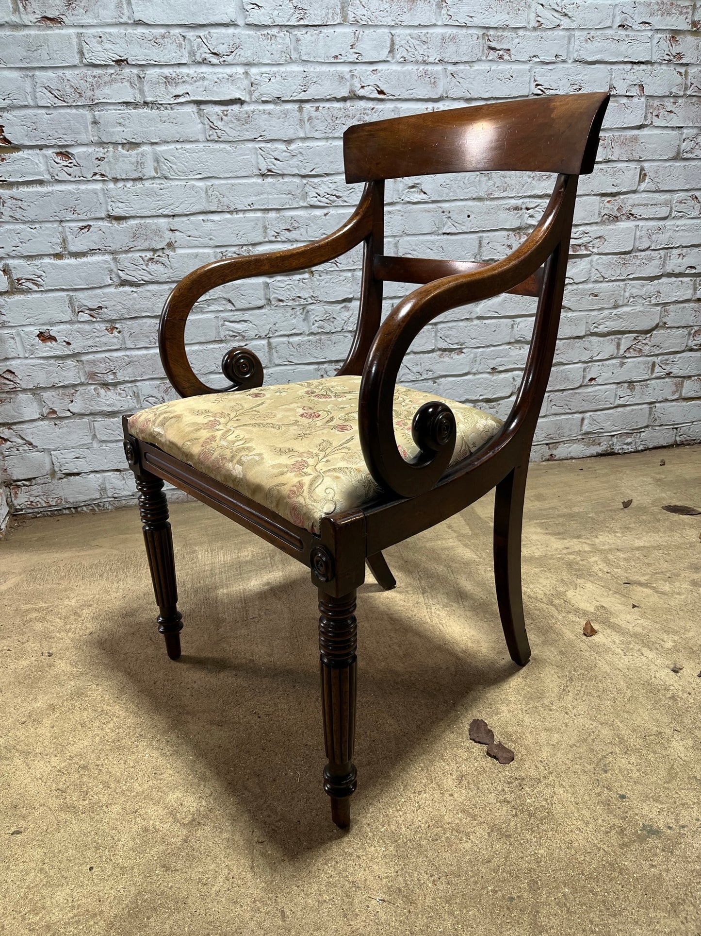 Regency desk, carver or elbow chair