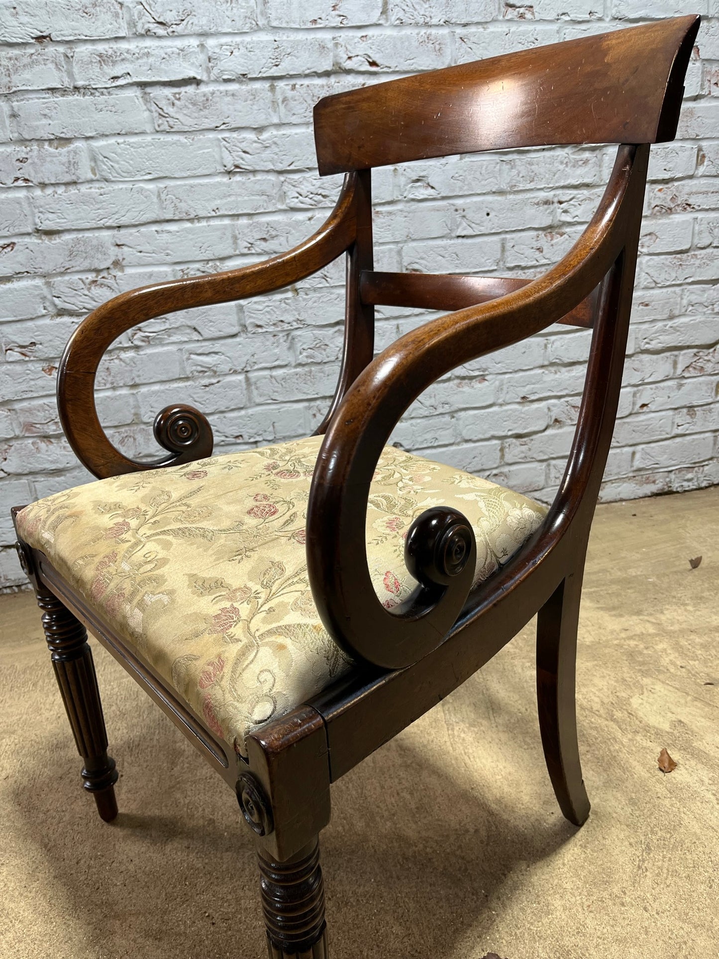 Regency desk, carver or elbow chair